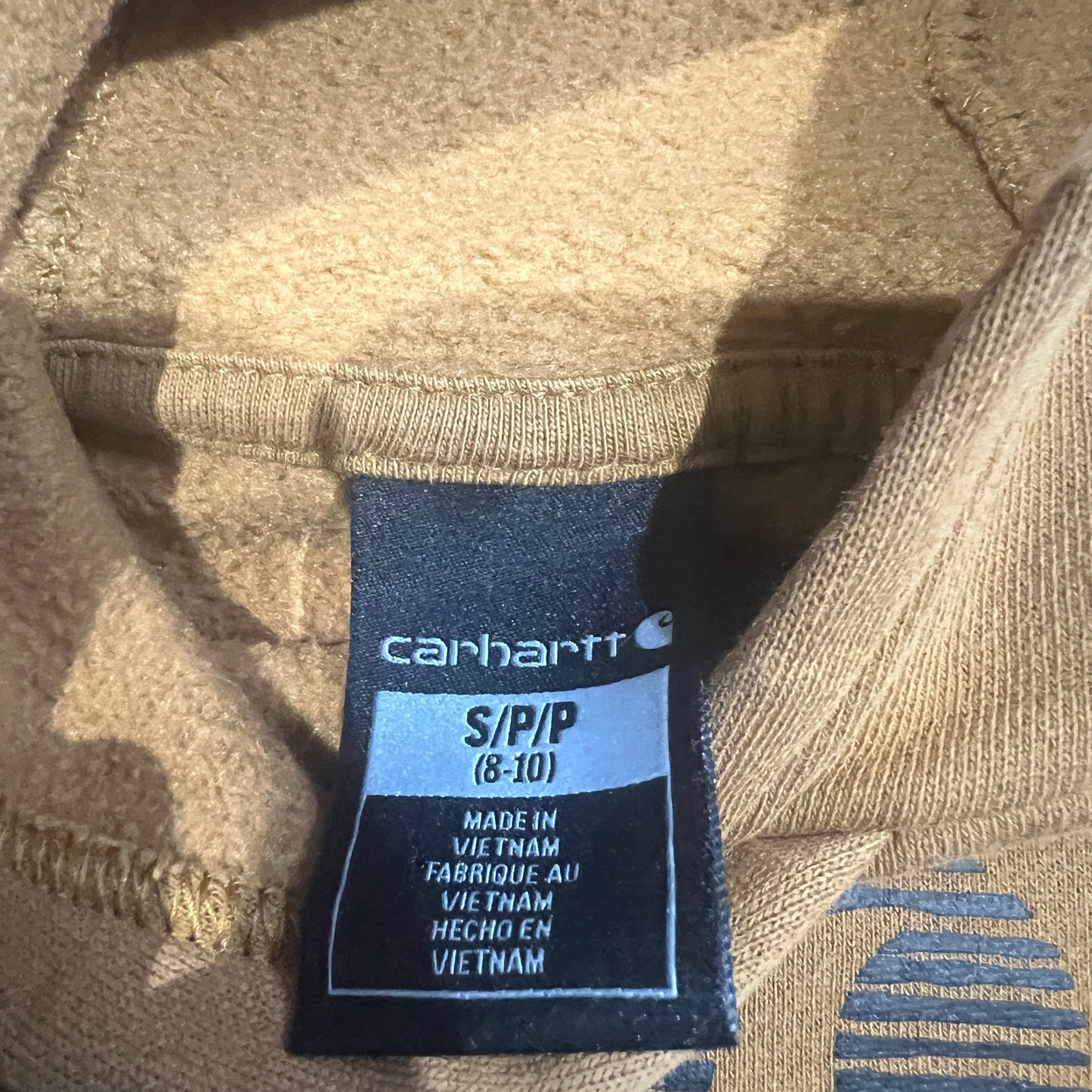Carhartt Hoodie Kids Youth Small Brown Sweatshirt 8-10
