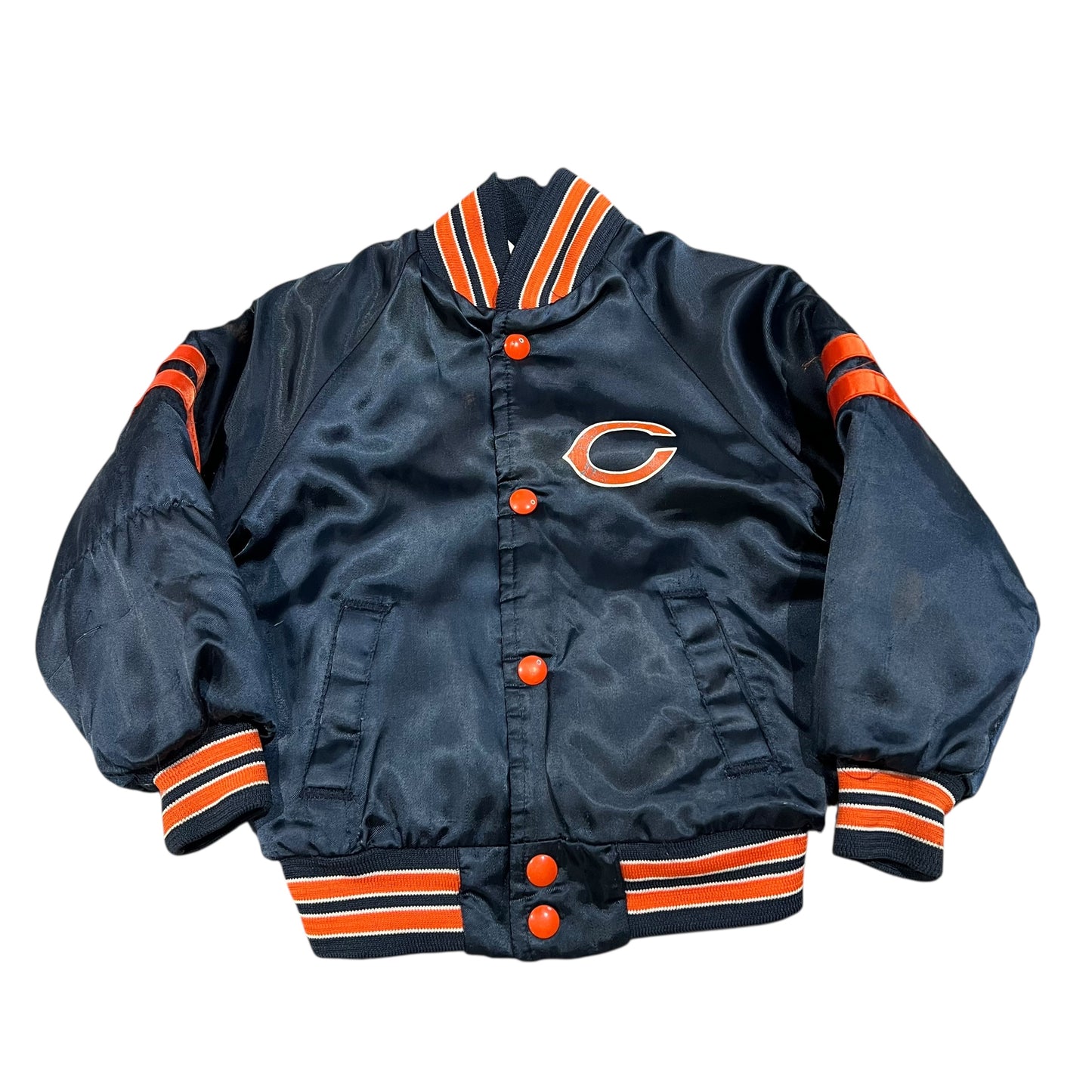 Vintage 90's Chicago Bears Satin Jacket Chalk Line Kids Youth 4 Toddler NFL
