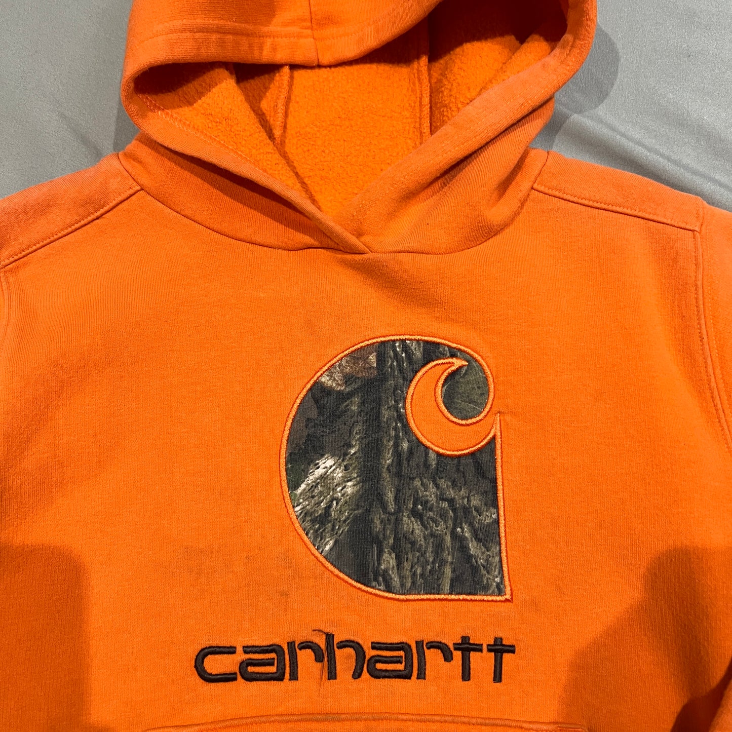 Carhartt Hoodie Kids Youth Small Orange 8-10 Sweatshirt