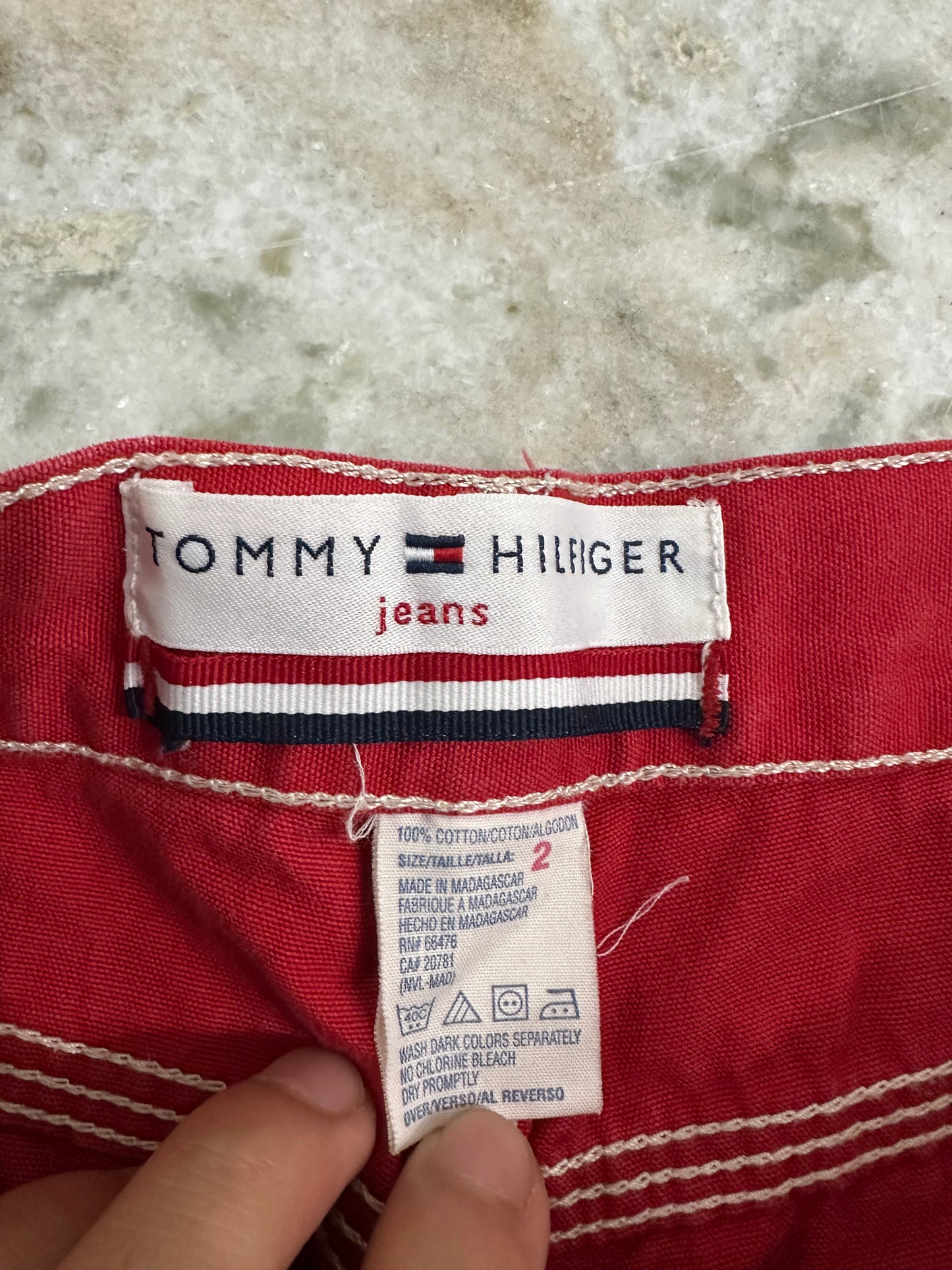 (Womans 2) Tommy Hilfiger Red Denim Shorts
