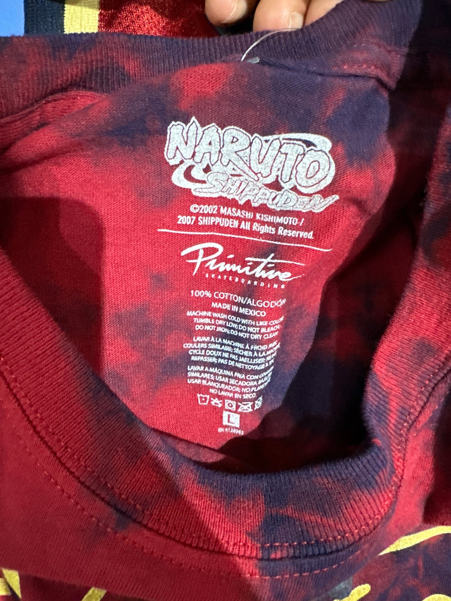 (Mens Large) Naruto Shippuden Red Tye-Dye Shirt 007