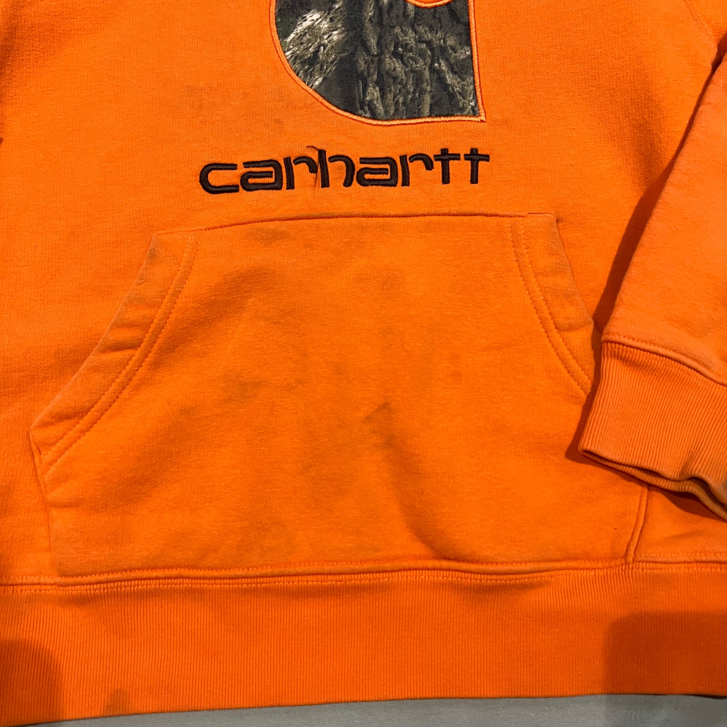 Carhartt Hoodie Kids Youth Small Orange 8-10 Sweatshirt