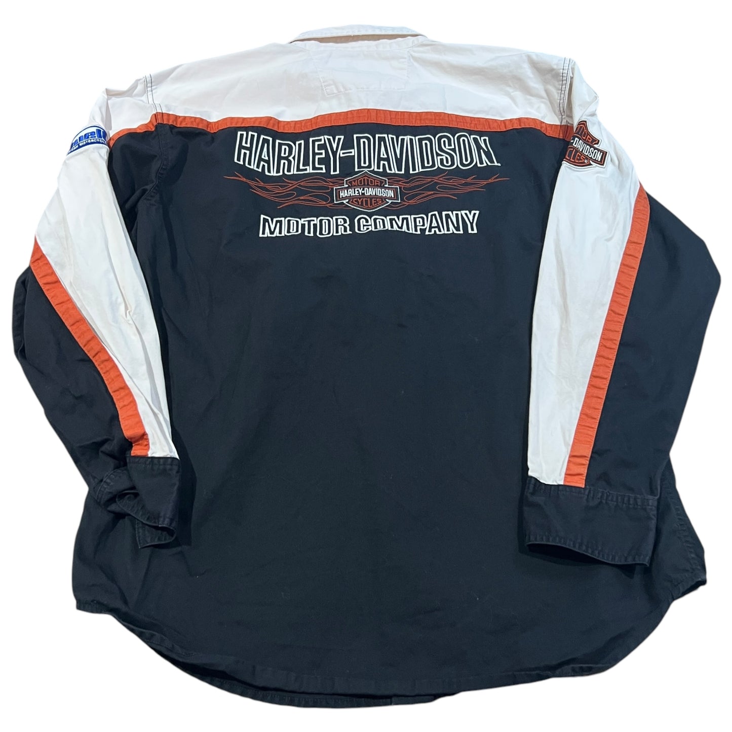 Harley Davidson Shirt Mens Large Button Up Long Sleeve Embroidered Staff