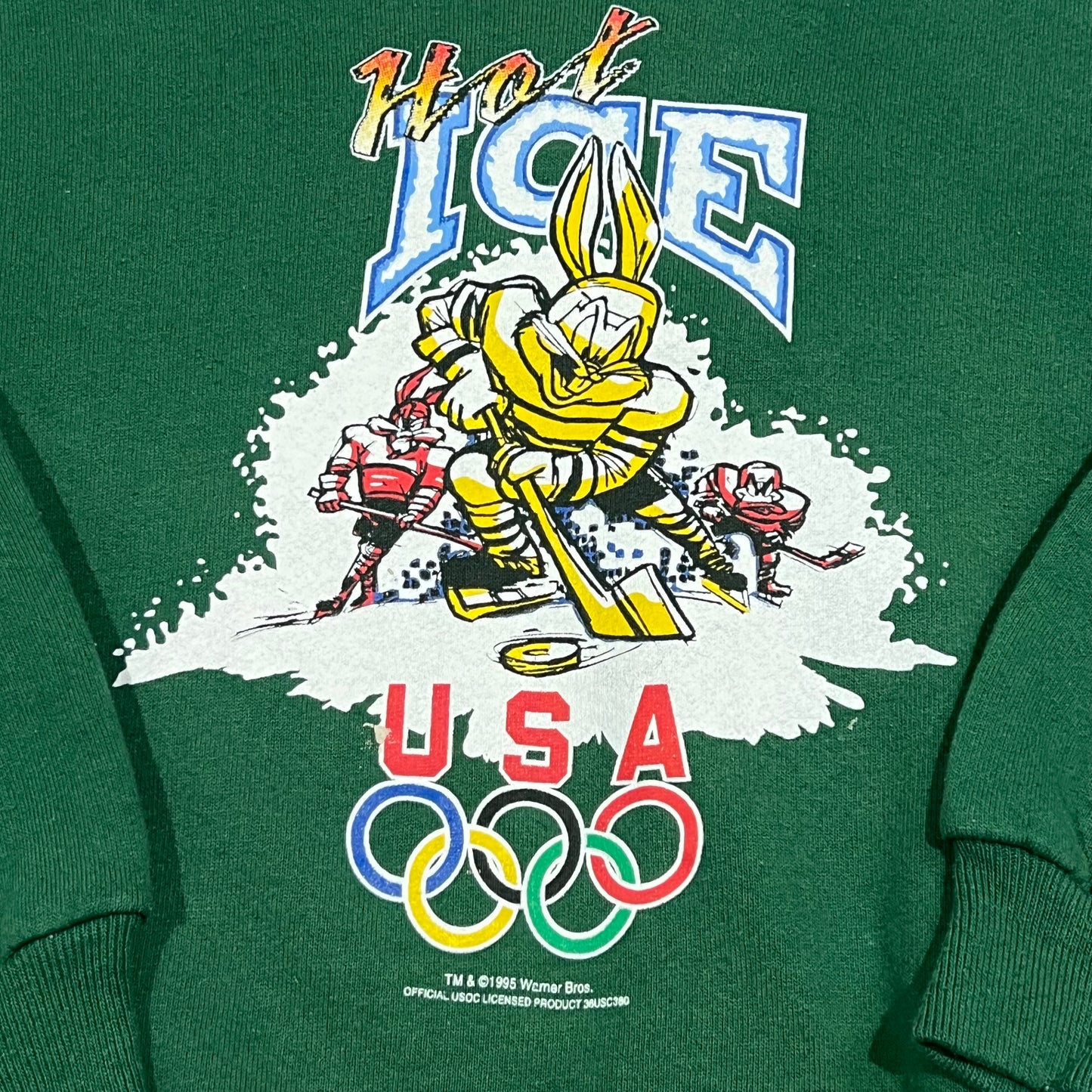 (Kids M) 95 Olympics USA Hockey Sweater Looney Tunes