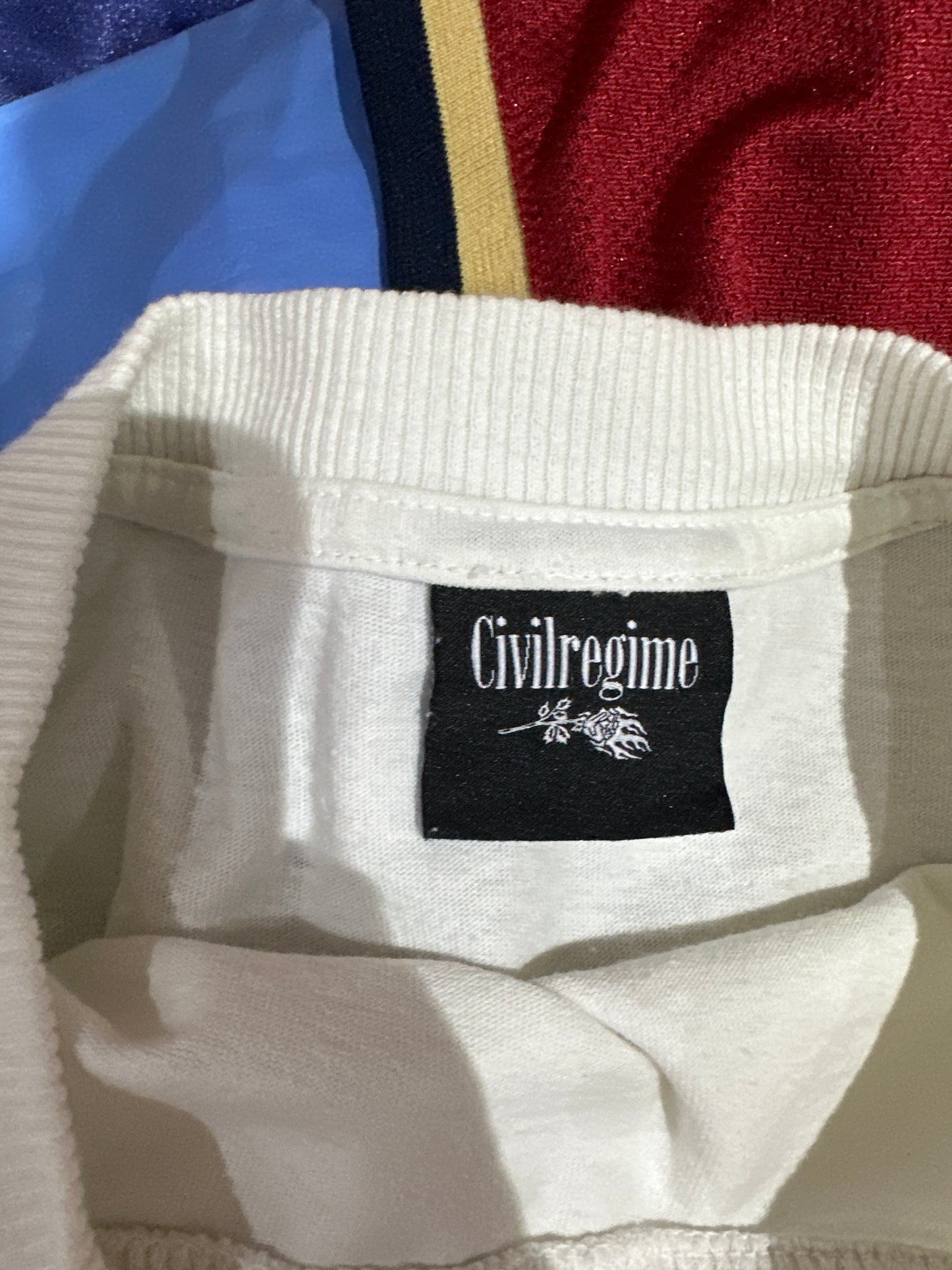(Mens Large) Civil Regime White Spell-Out Shirt 007