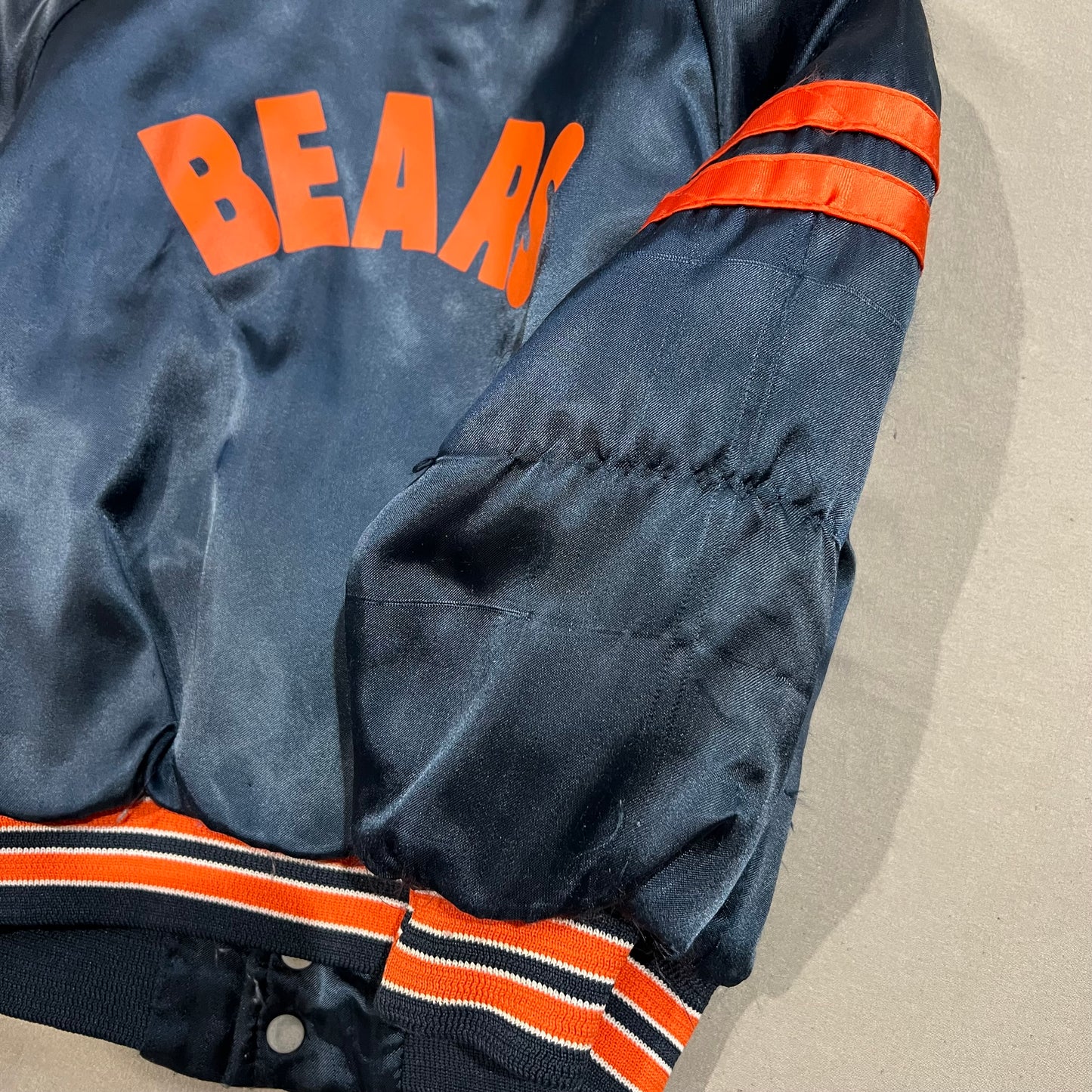 Vintage 90's Chicago Bears Satin Jacket Chalk Line Kids Youth 4 Toddler NFL