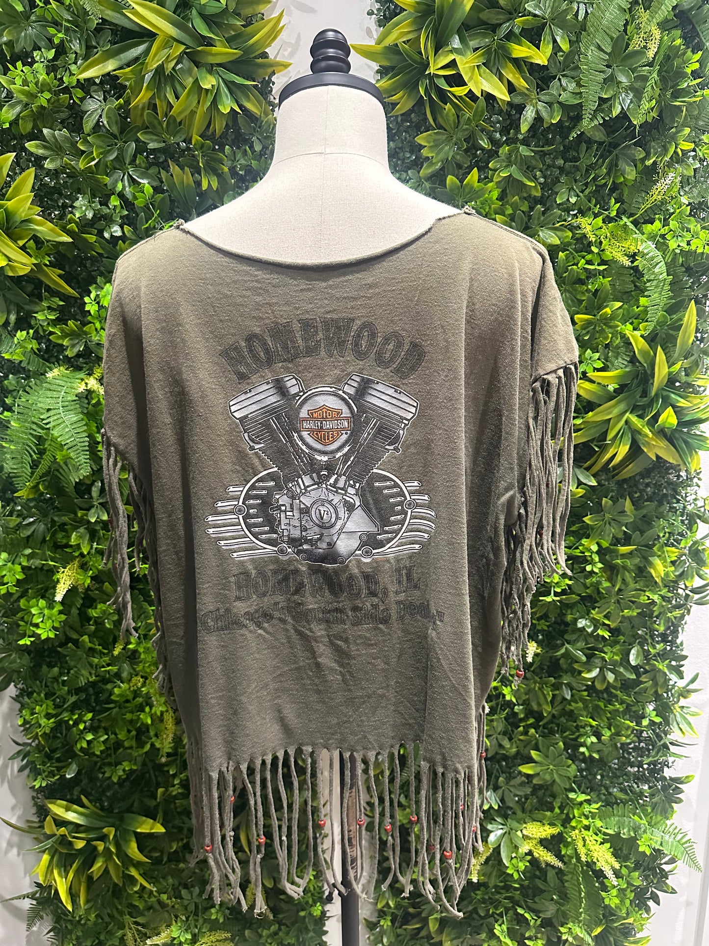 (Womens XL) 90s Harley Davidson 'Homewood, IL' Pancho 007