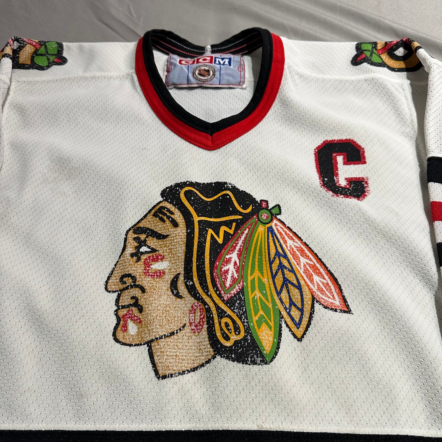 Chris Chelios Chicago Blackhawks NHL Jersey Kids Large CCM