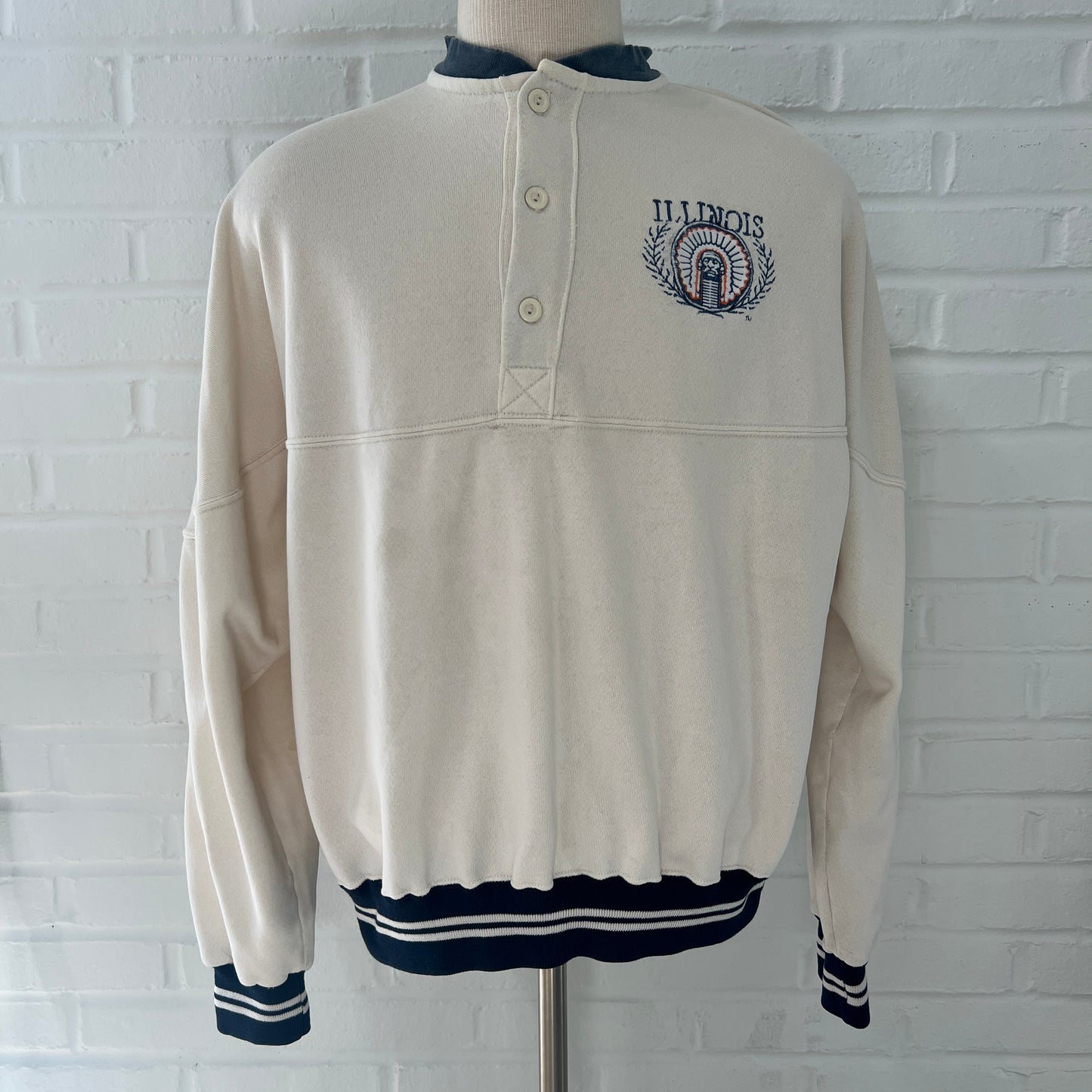 (Mens XL) University of Illinois Chief Henley Sweater