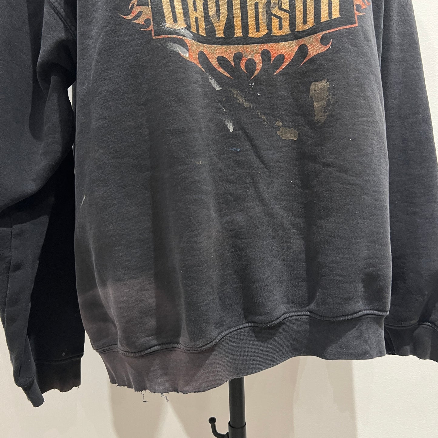 (Mens Large) Harley Davidson Flame Sweater Distressed