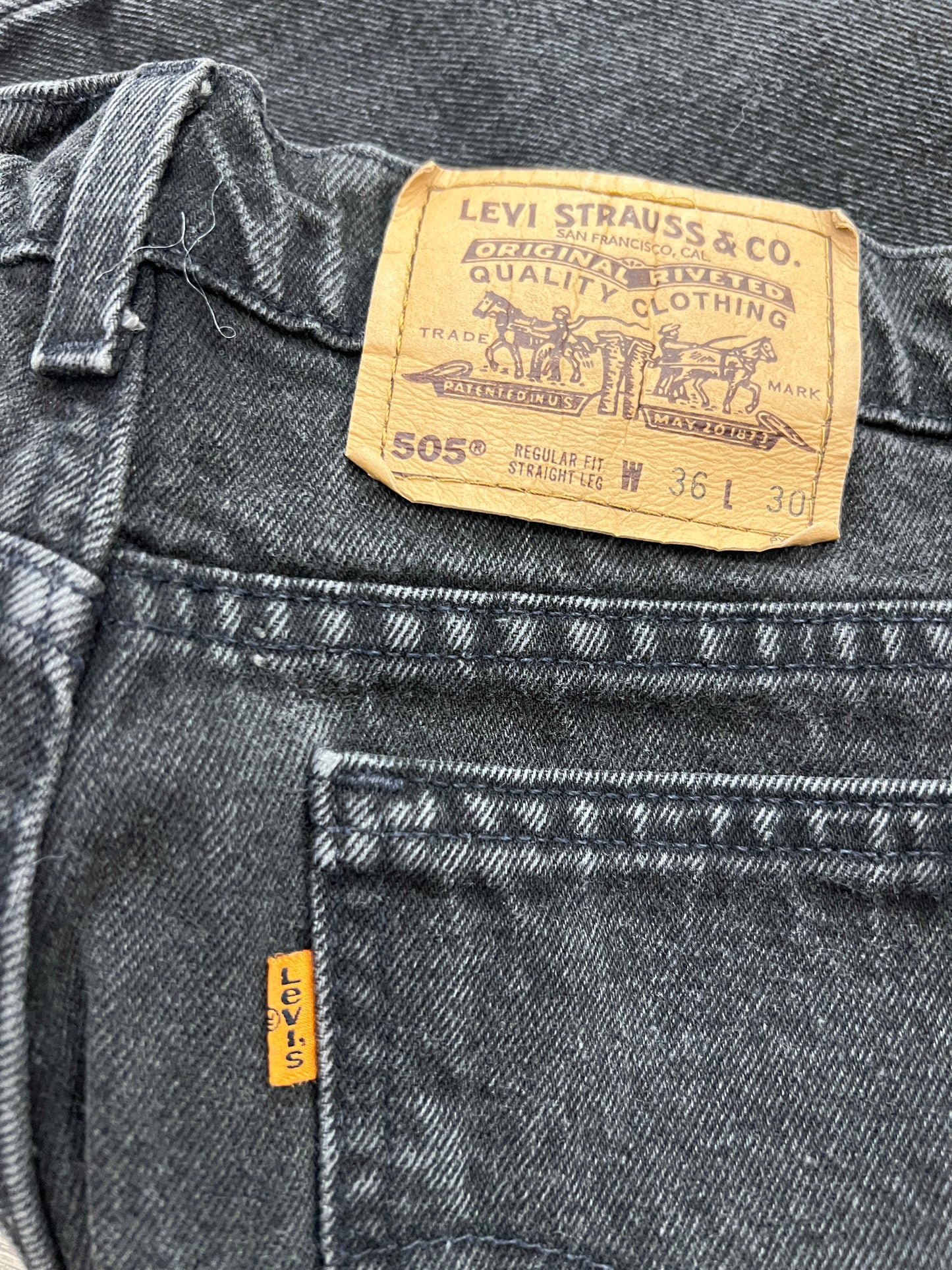 (Mens 36x30) 90s Levis 505 Orange Tab Jeans