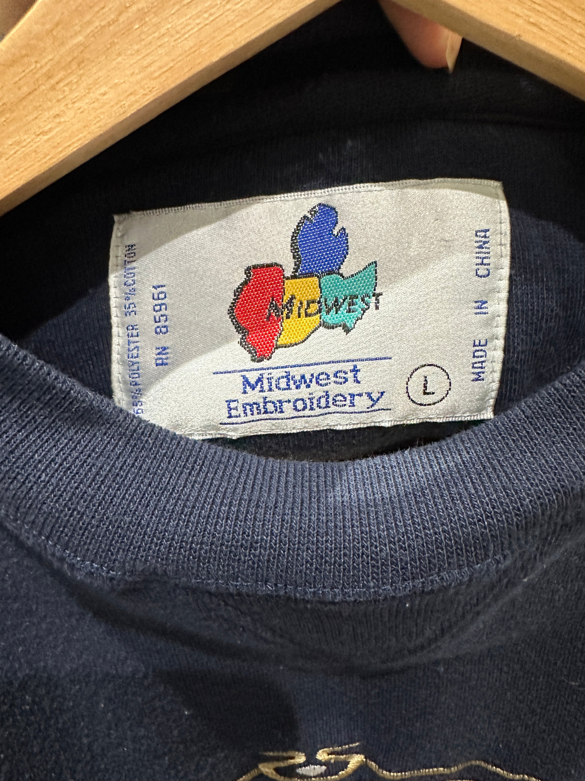 (Mens Large) 90s Notre Dame Spell-Out Sweater 007