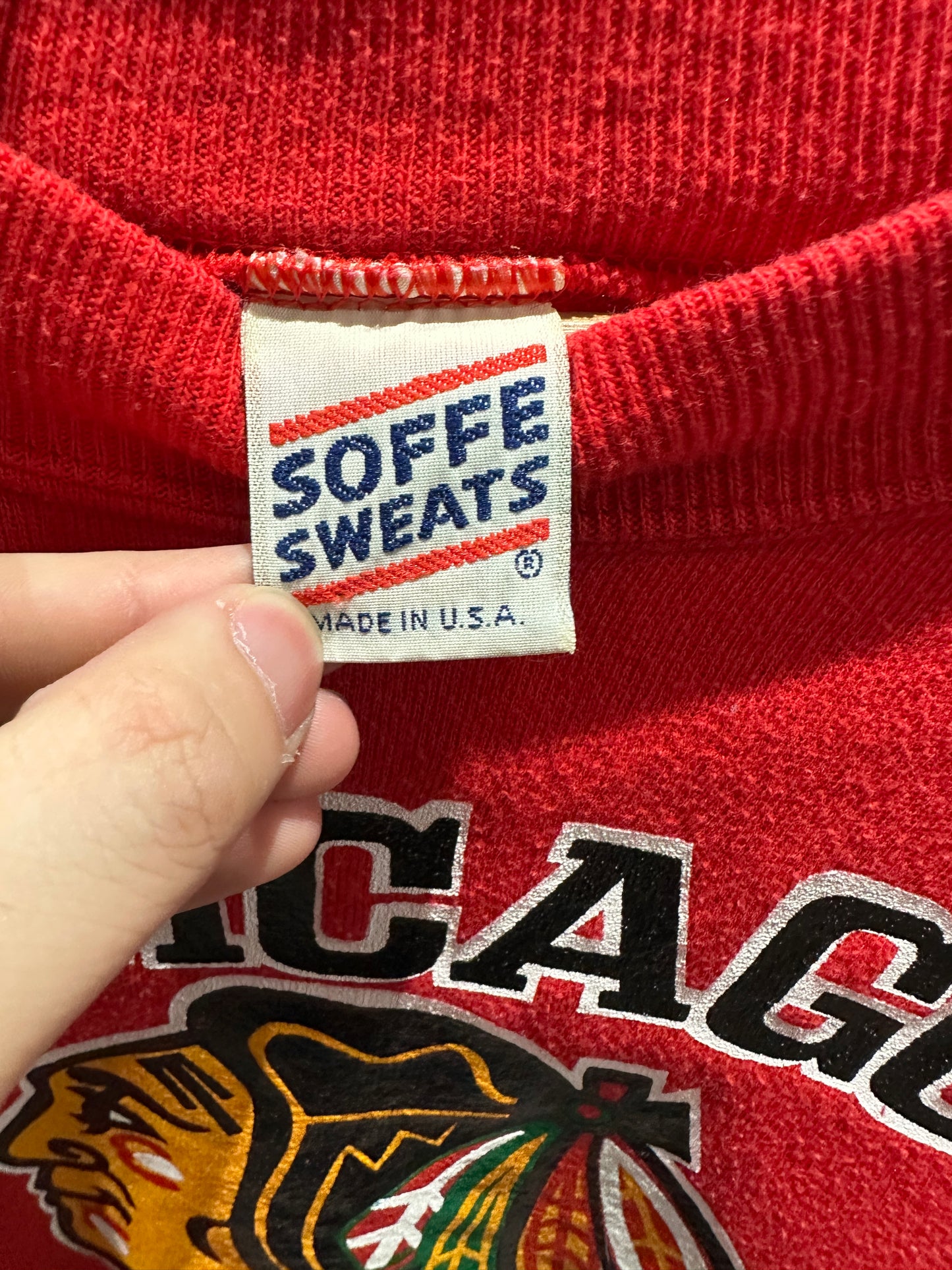 (Mens Large) 80s Chicago Blackhawks Sweater