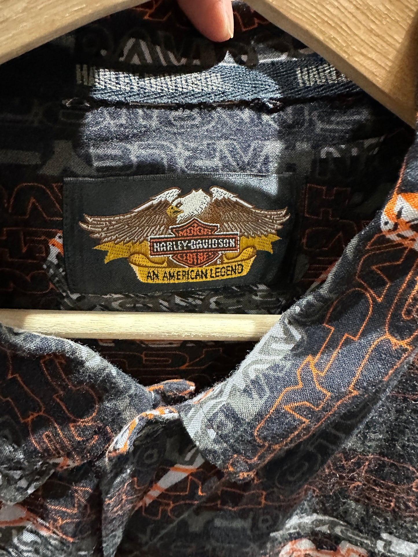 (Mens XL) Harley Davidson AOP Button-up Shirt