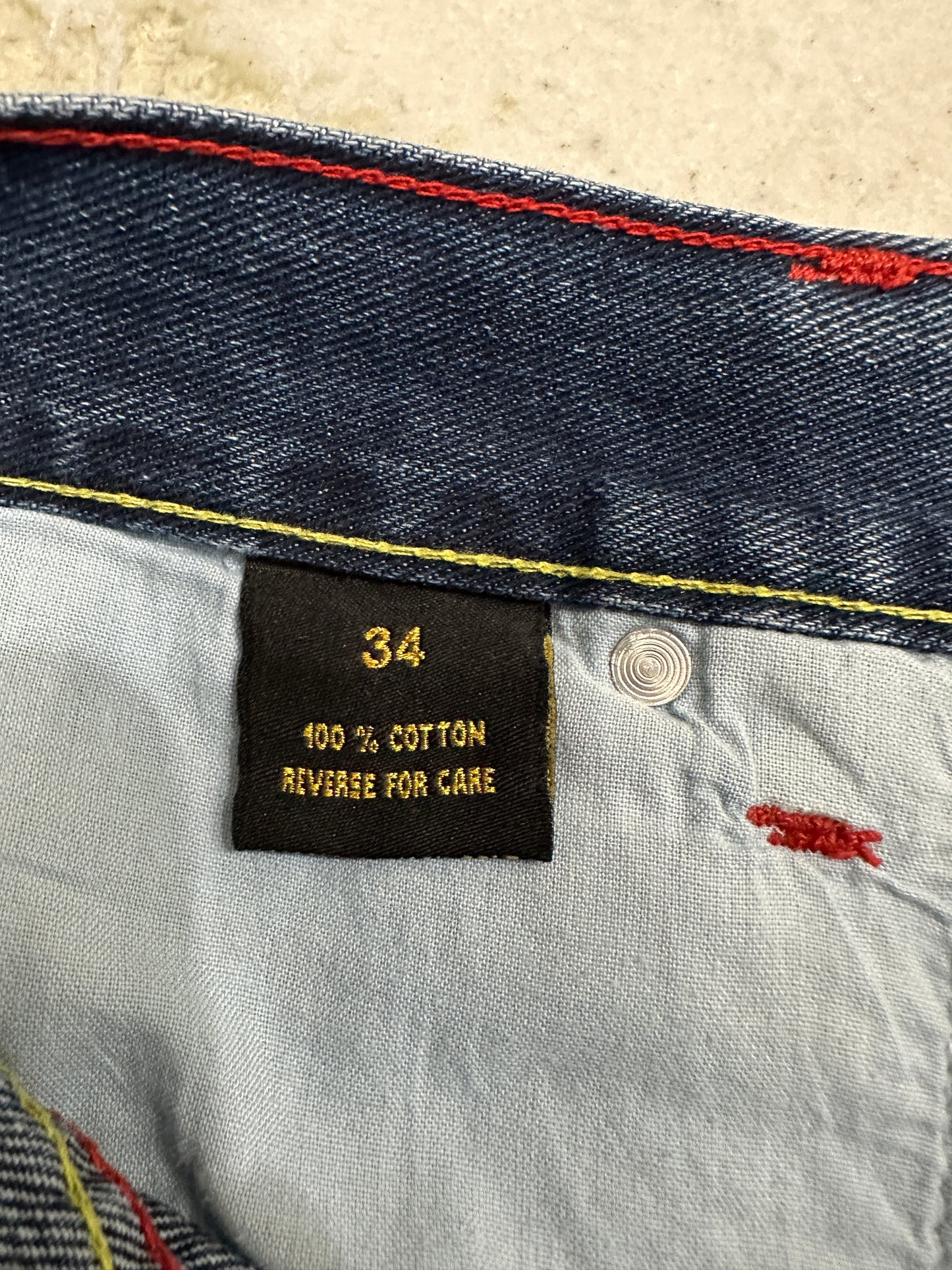 (Mens 34) Circa Blue Embroidered Jeans