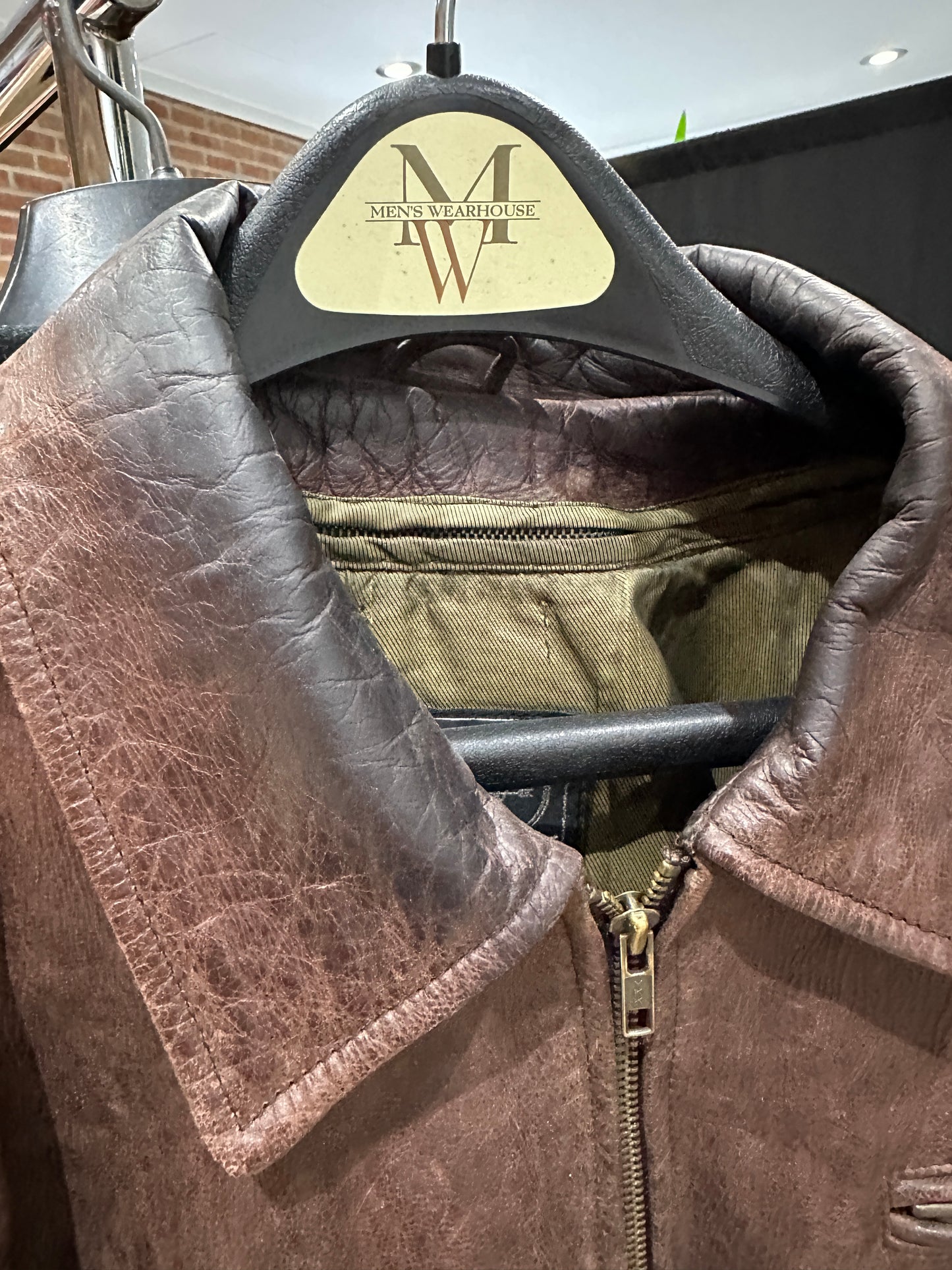 (Mens Medium) Tannery West Brown Leather Jacket