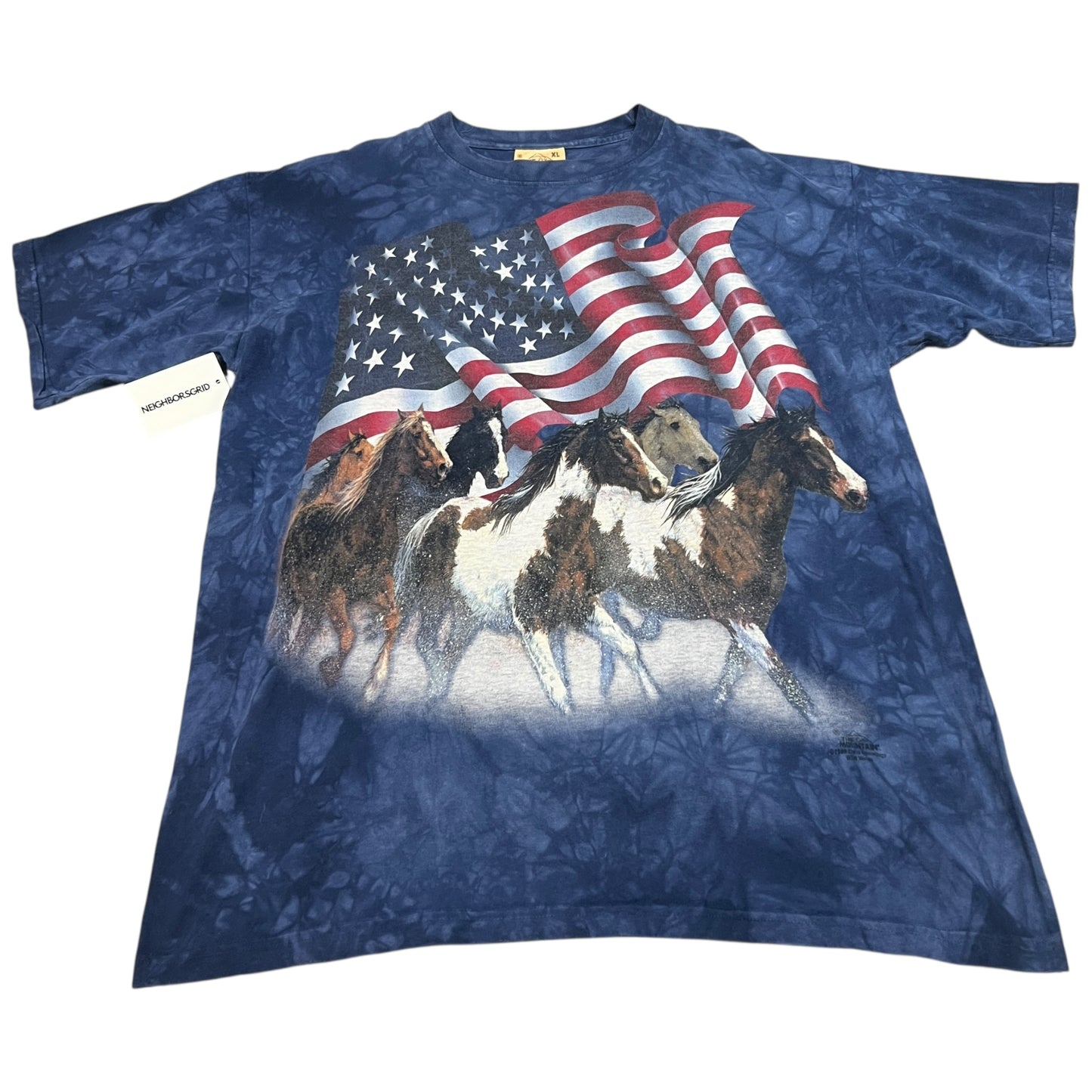 (Mens XL) 1999 Horse American Flag Shirt