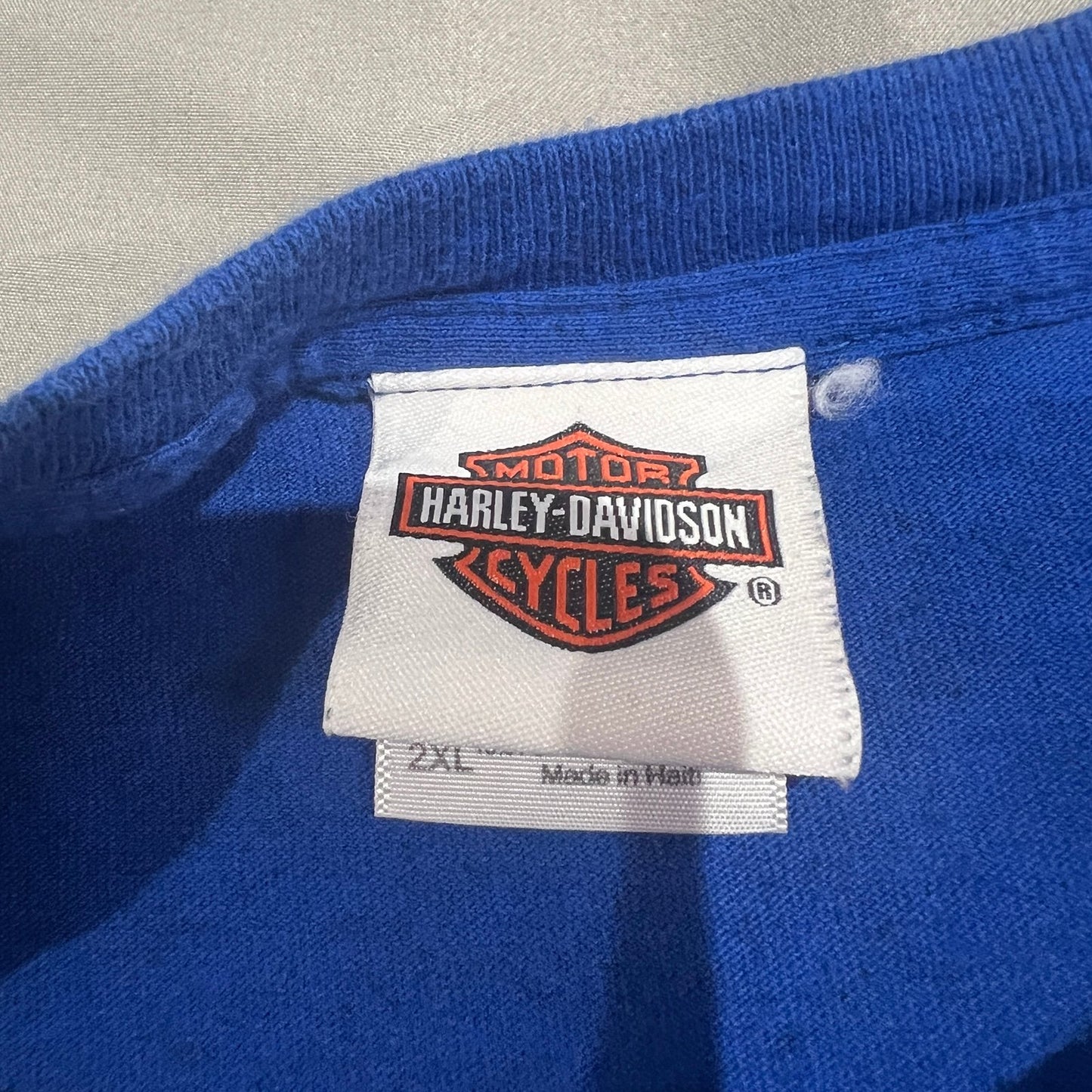 Harley Davidson Lebanon Shirt Mens 2XL XXL Granite State Blue Short Sleeve