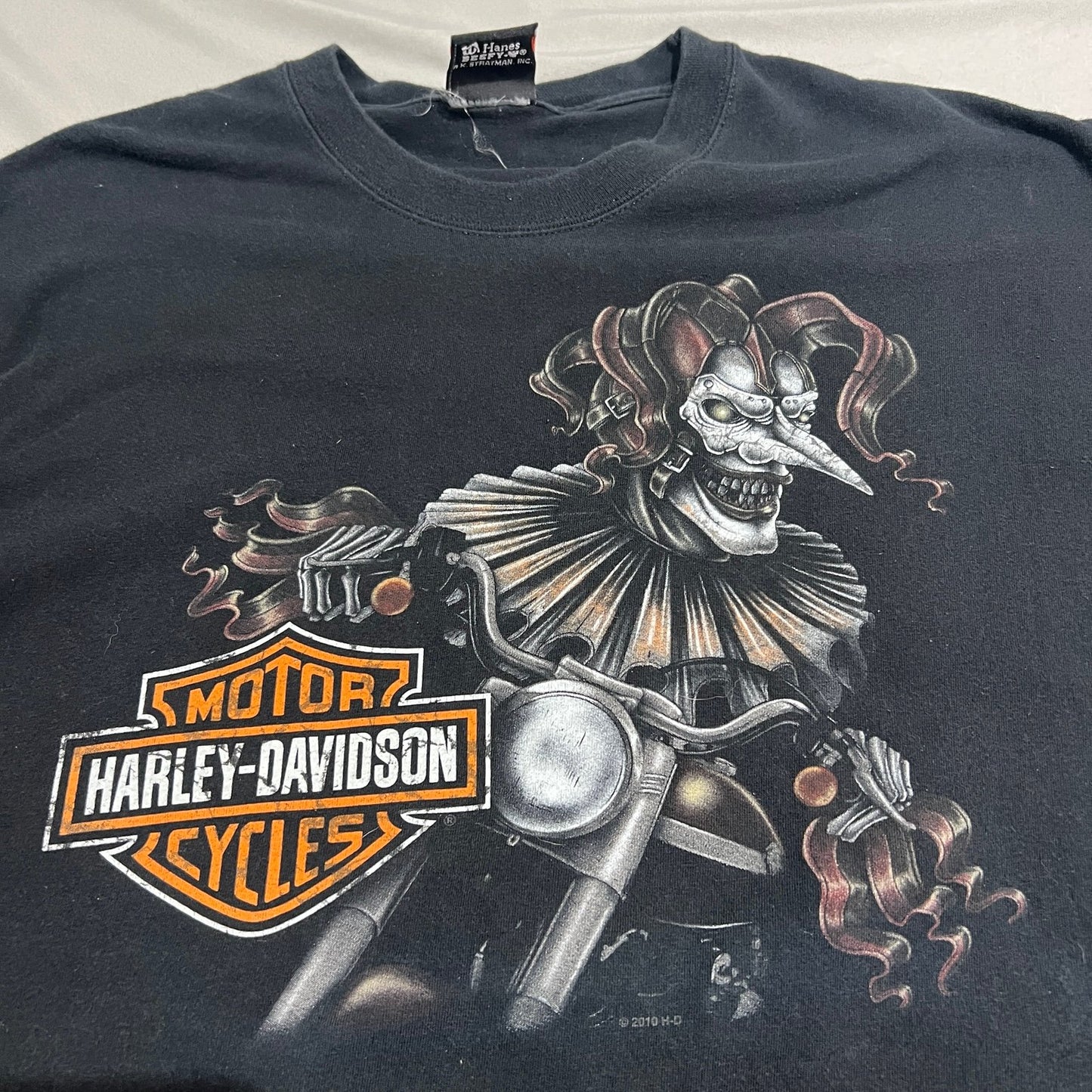 Harley Davidson Chippewa Falls Shirt Mens XL Sport Motors Clown Black Motorcycle