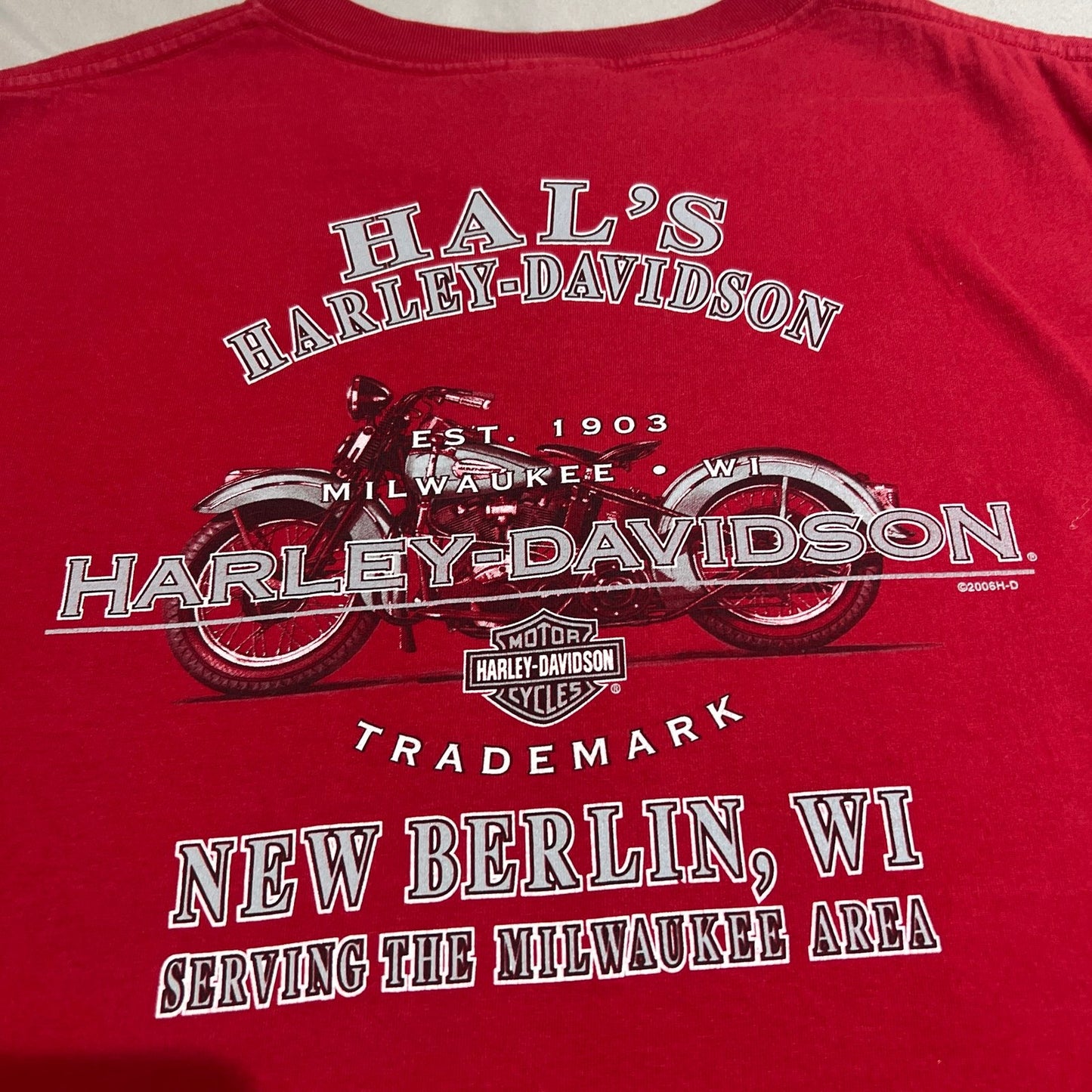 Harley Davidson Hal's New Berlin Sleeveless Tank Top Shirt Mens XL Red