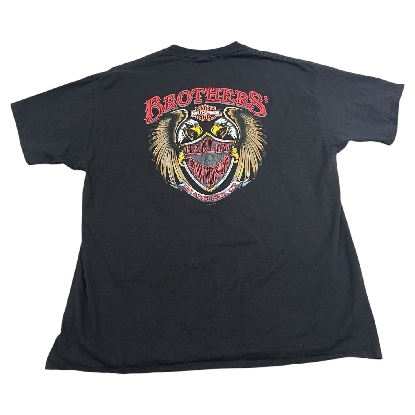 Harley Davidson Branford Shirt Mens 2XL XXL Clown Eagle Black Short Sleeve