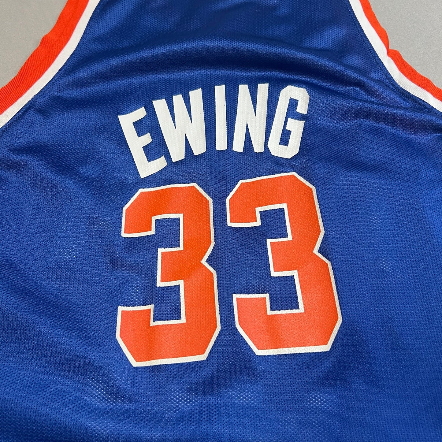 Vintage Patrick Ewing New York Nets NBA #33 Jersey Champion Mens Large Blue