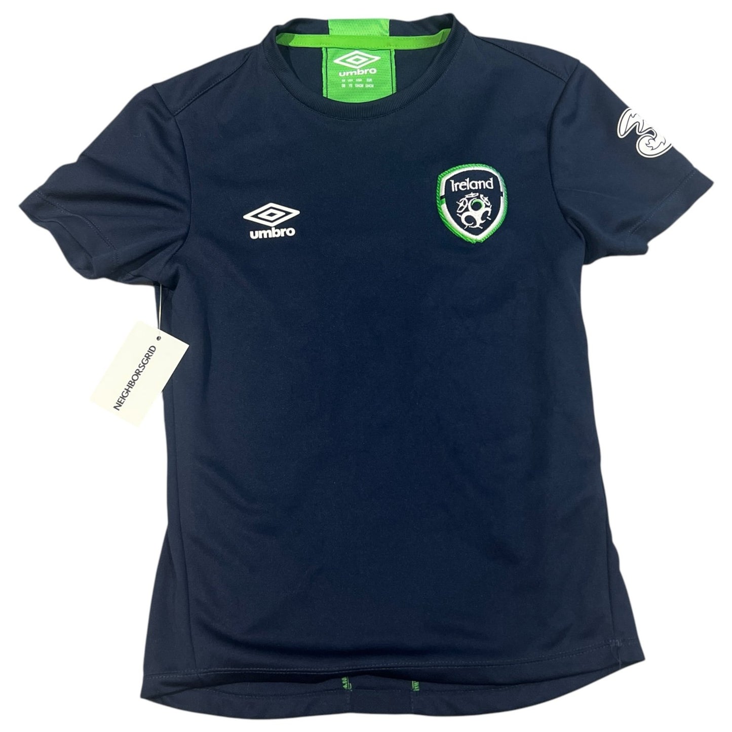 Umbro Ireland Team Soccer Training Shirt Youth Small Short Sleeve Blue