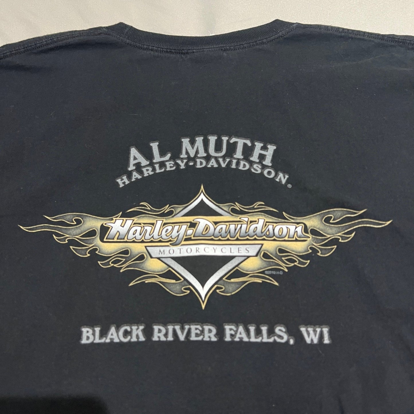 Harley Davidson Black River Falls Shirt Mens 2XL XXL Renegade Card Clown Black