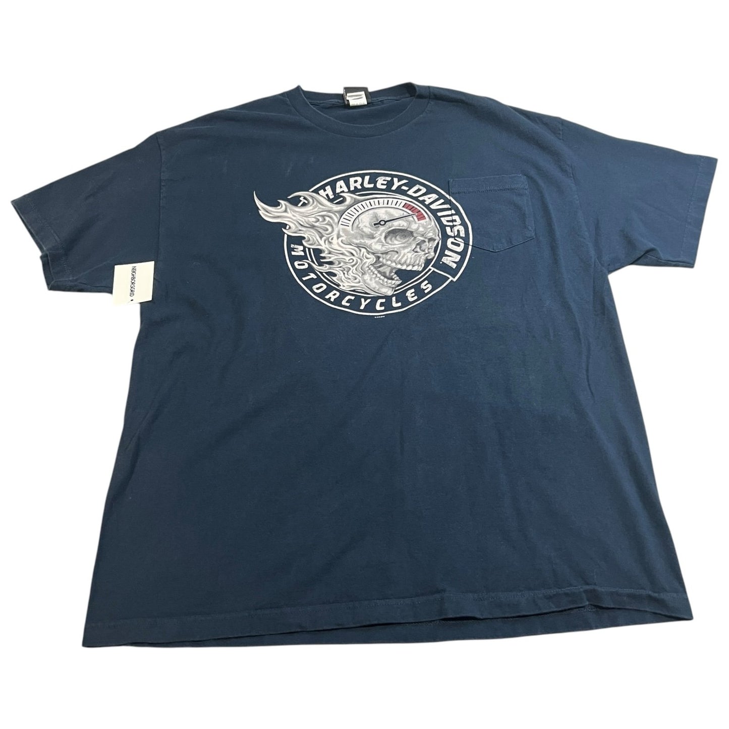 Harley Davidson White Mountain New Hampshire Shirt Mens XXL 2XL Blue Skull