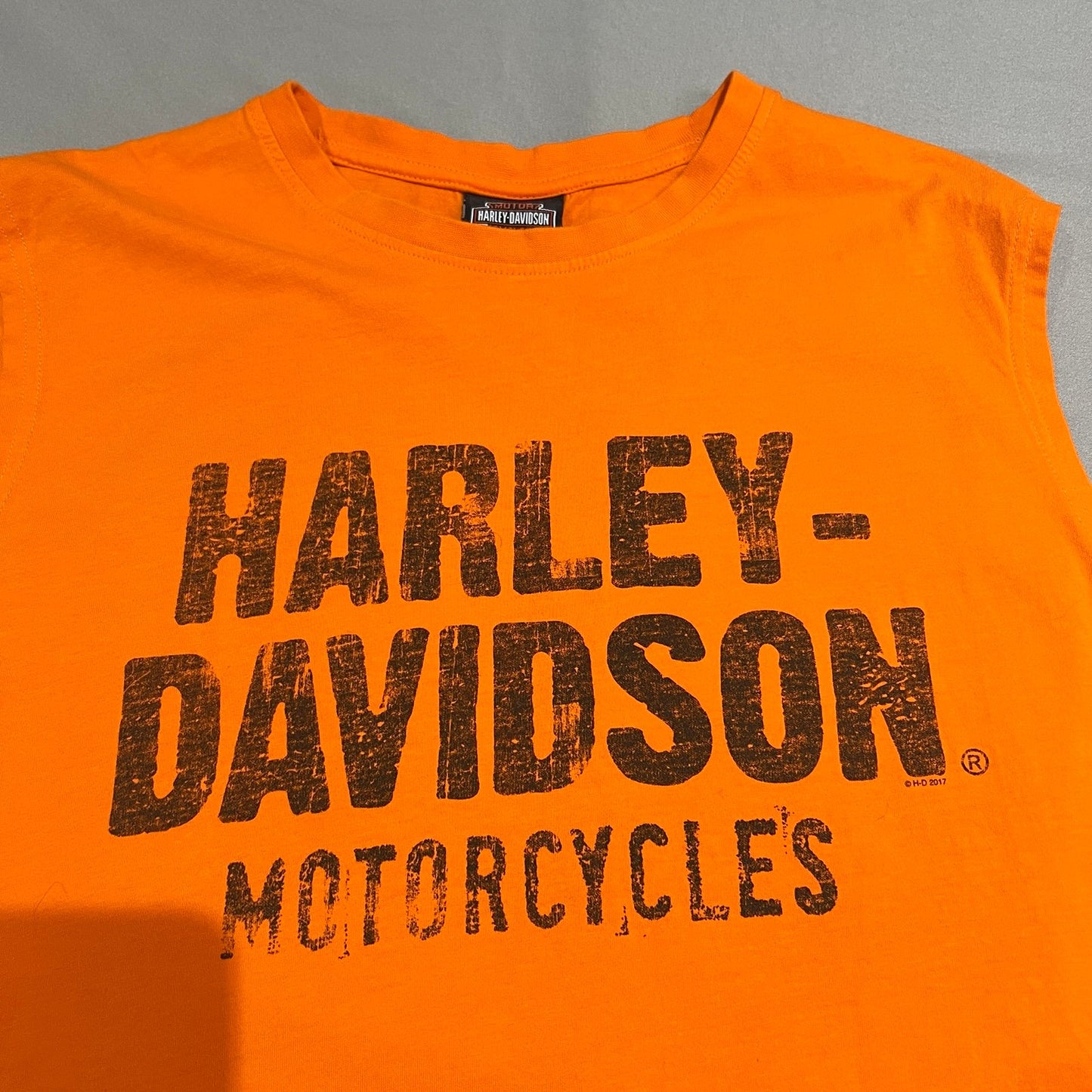 Harley Davidson Sleeveless Tank Top Shirt Womens 2XL XXL Glenwood Springs Orange