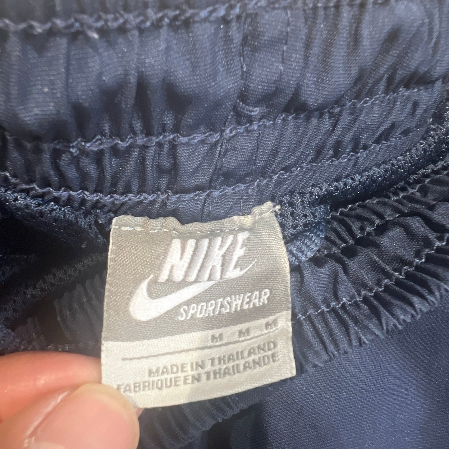 Vintage Nike Track Pants Mens Medium Windbreaker Sweatpants Blue Mesh Lined