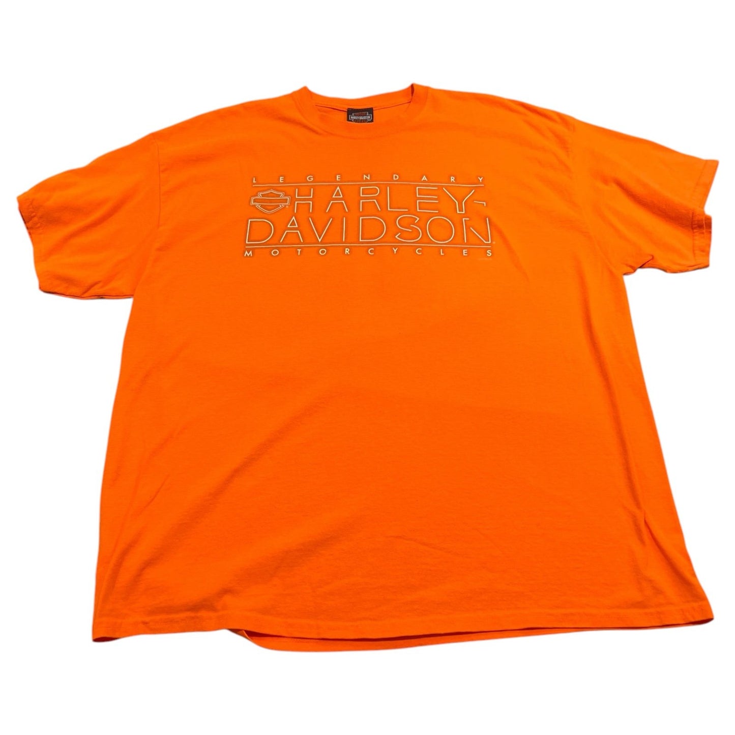 Harley Davidson Stan's Batavia Shirt Mens 2XL XXL Legendary Orange Short Sleeve