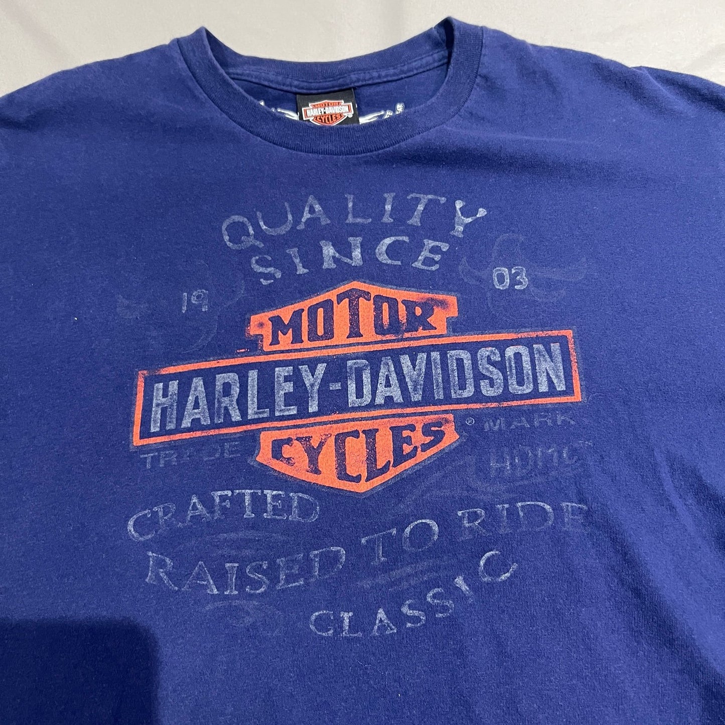 Harley Davidson Shirt Womens 2XL XXL Thunder Mountain Blue Loveland