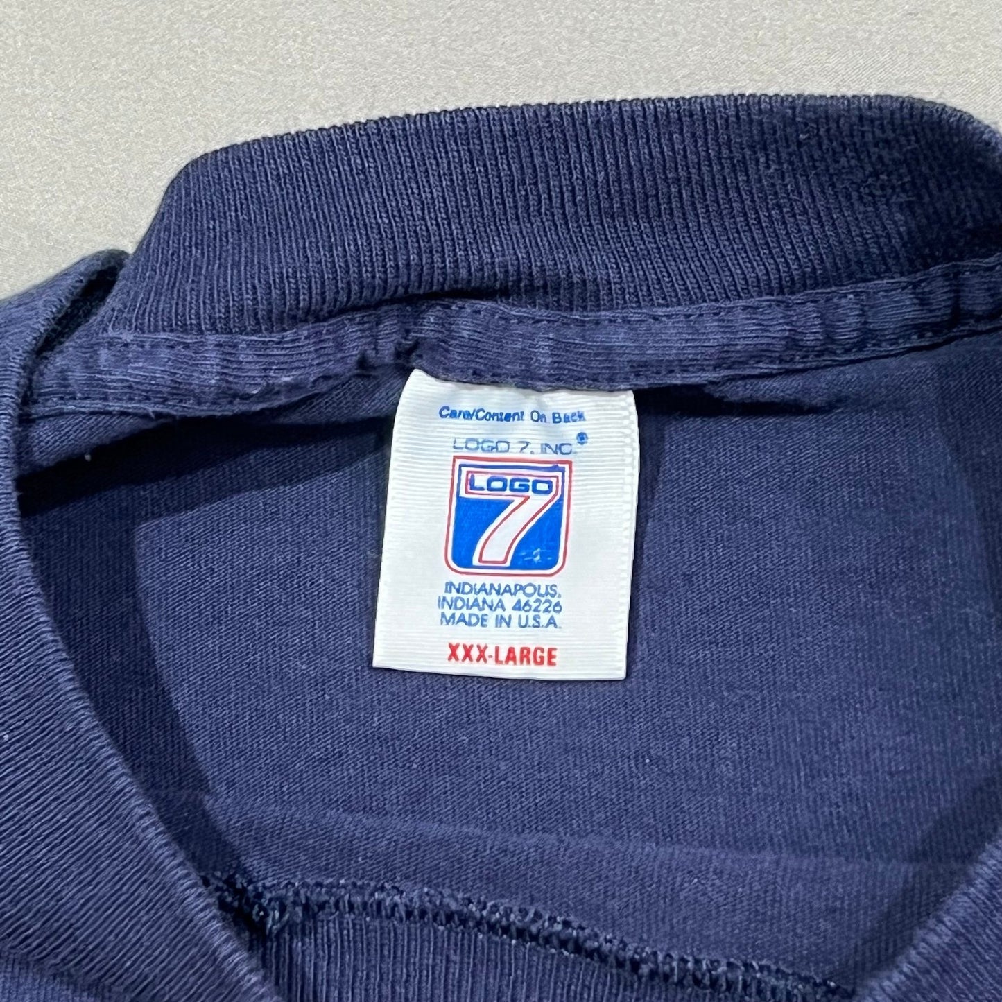 Vintage 1993 Logo 7 Chicago Bears NFL Shirt Mens XXXL 3XL Short Sleeve Blue