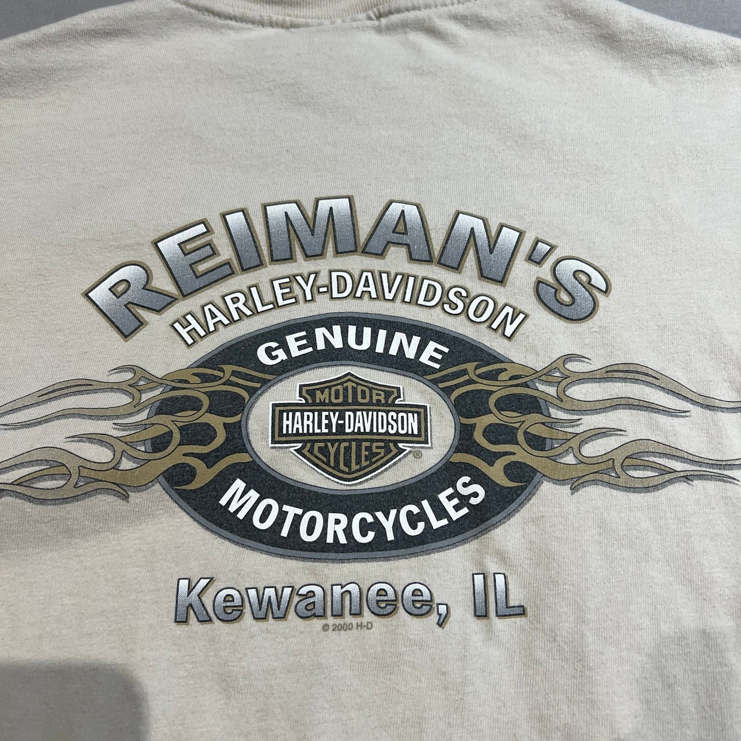 Vintage Harley Davidson Reiman's Kewanee Shirt Womens Medium Short Sleeve