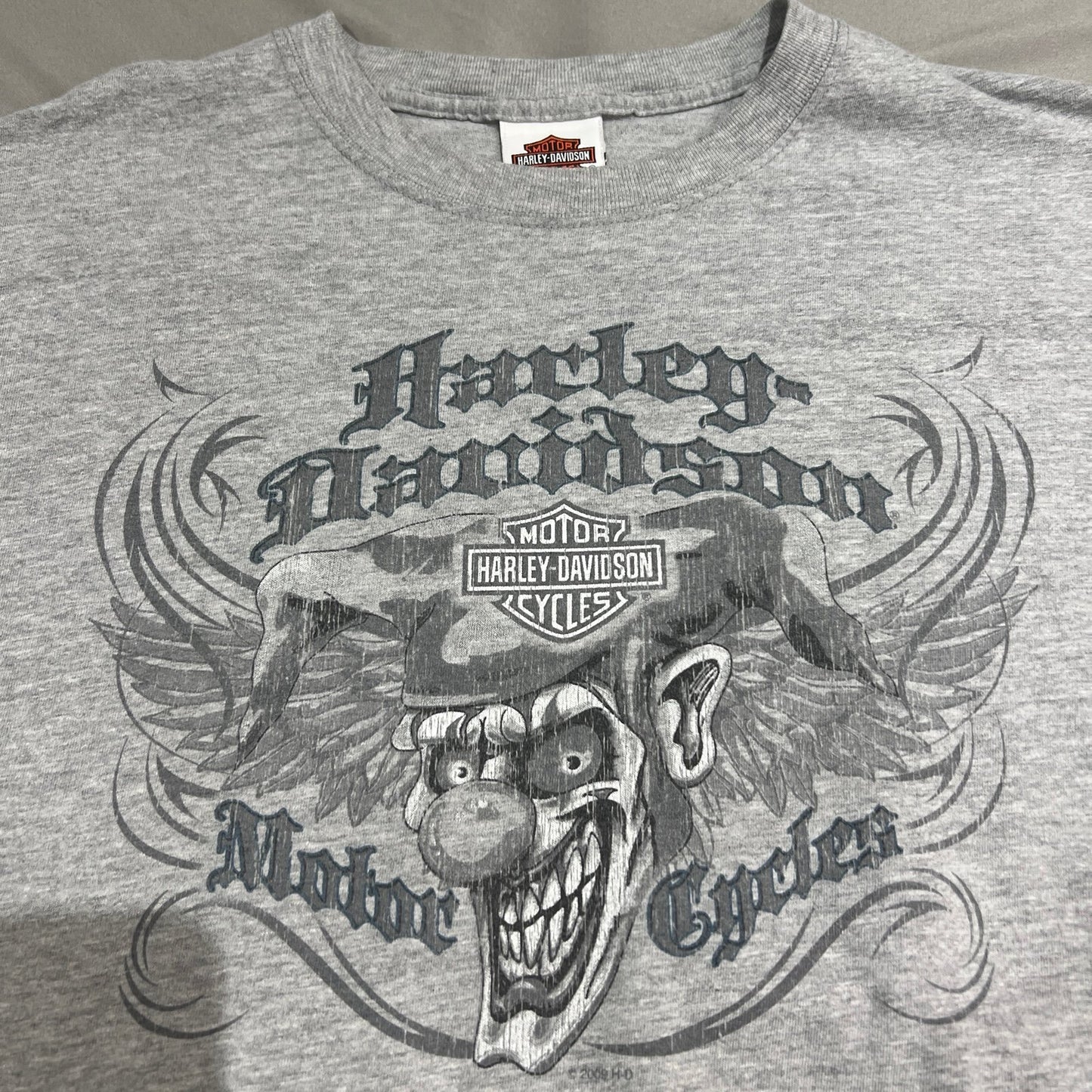 Harley Davidson Woodstock Shirt Mens XXL 2XL Genuine Dealer Clown Skull Gray