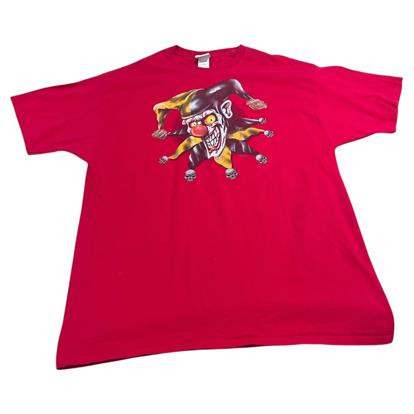Harley Davidson Bay City Great Lakes Shirt Mens 2XL XXL Motorcycles Clown Red