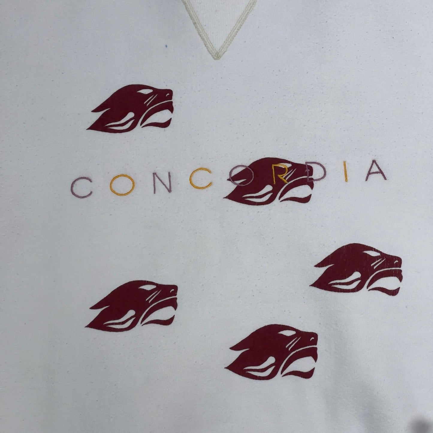 Vintage Concordia University Chicago Cougars Crewneck Sweater Mens Large White