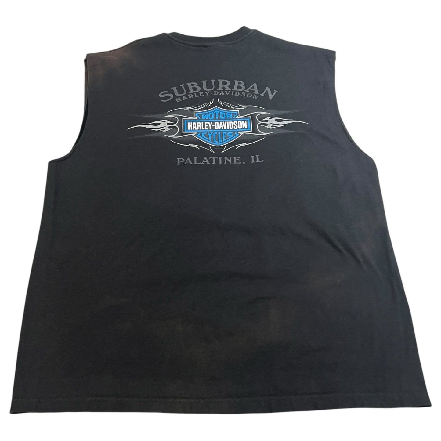 Harley Davidson Palatine Eagle Sleeveless Tank Top Mens XL Black Suburban