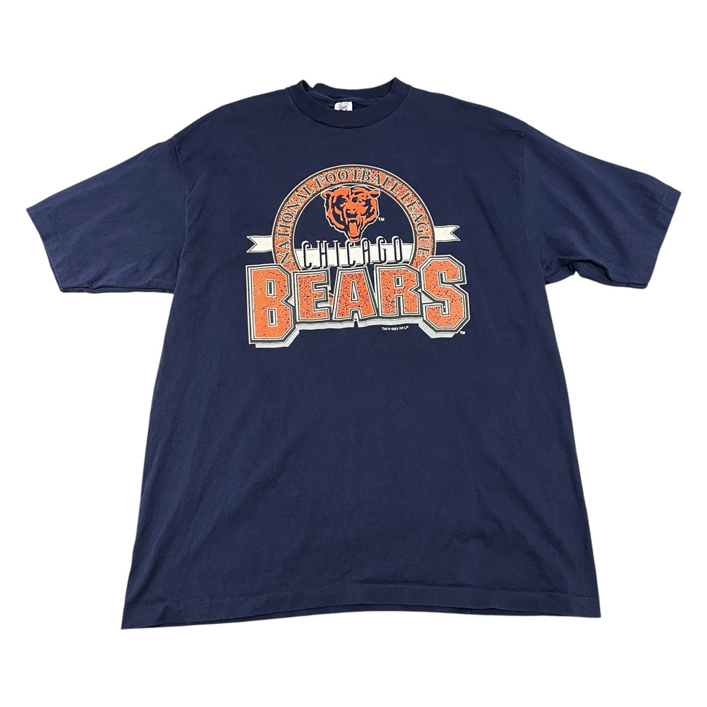 Vintage 1993 Logo 7 Chicago Bears NFL Shirt Mens XXXL 3XL Short Sleeve Blue