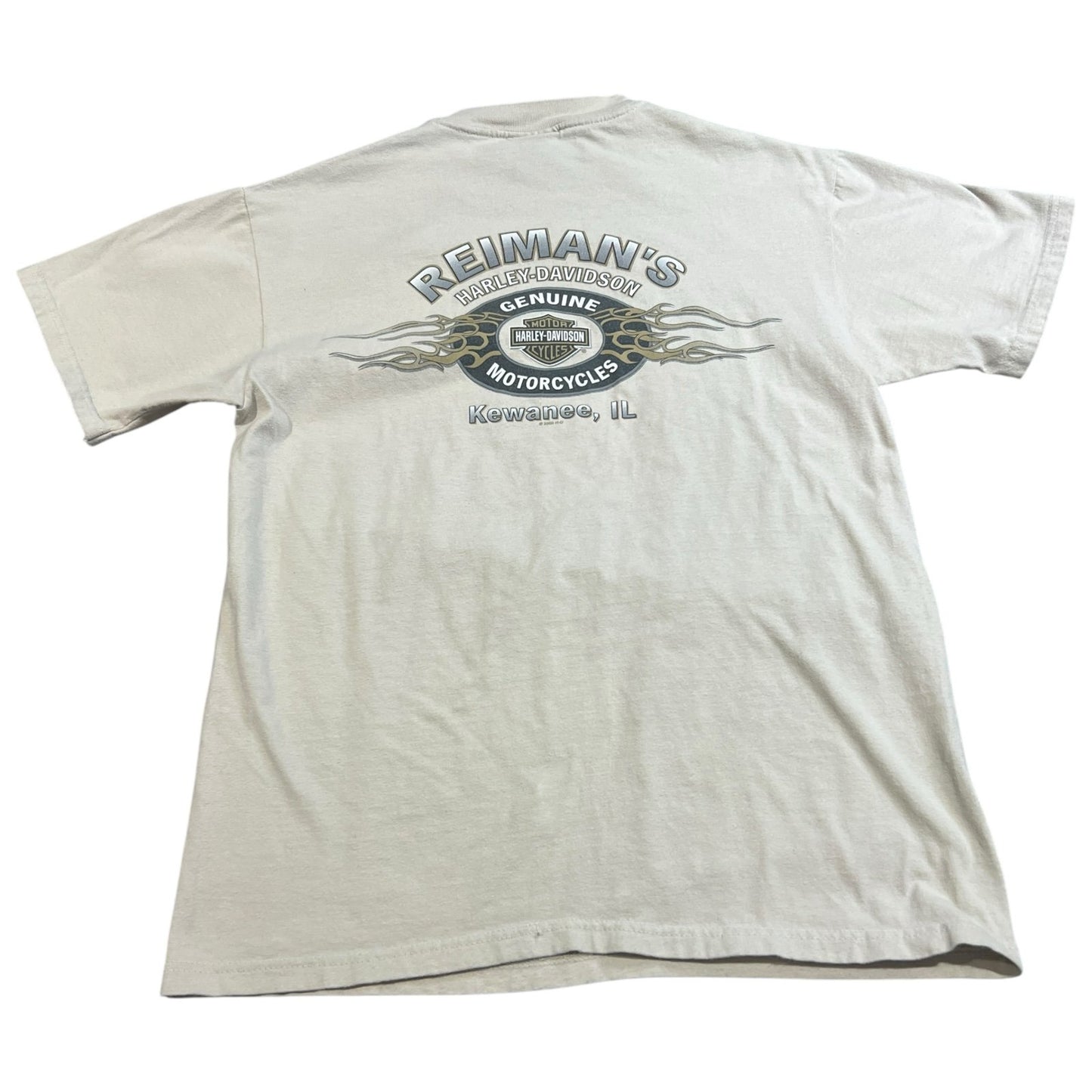 Vintage Harley Davidson Reiman's Kewanee Shirt Womens Medium Short Sleeve