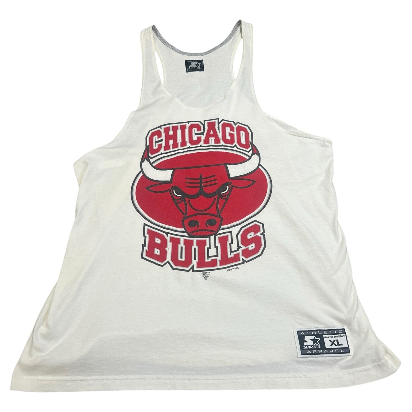 Vintage Starter Chicago Bulls Sleeveless Tank Top Mens XL Shirt White NBA
