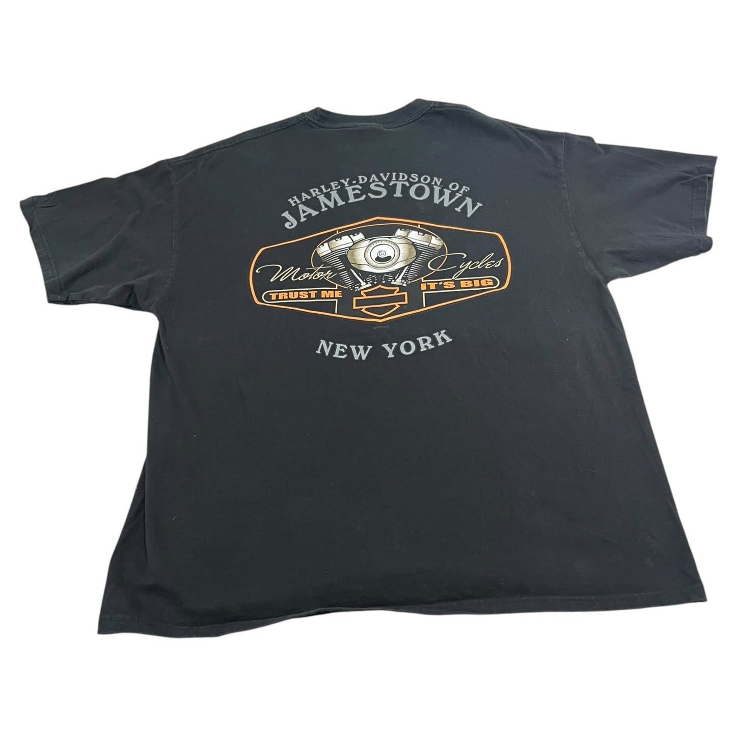 Harley Davidson Jamestown Shirt Mens 2XL XXL Hogs Run Hard & Fast Black