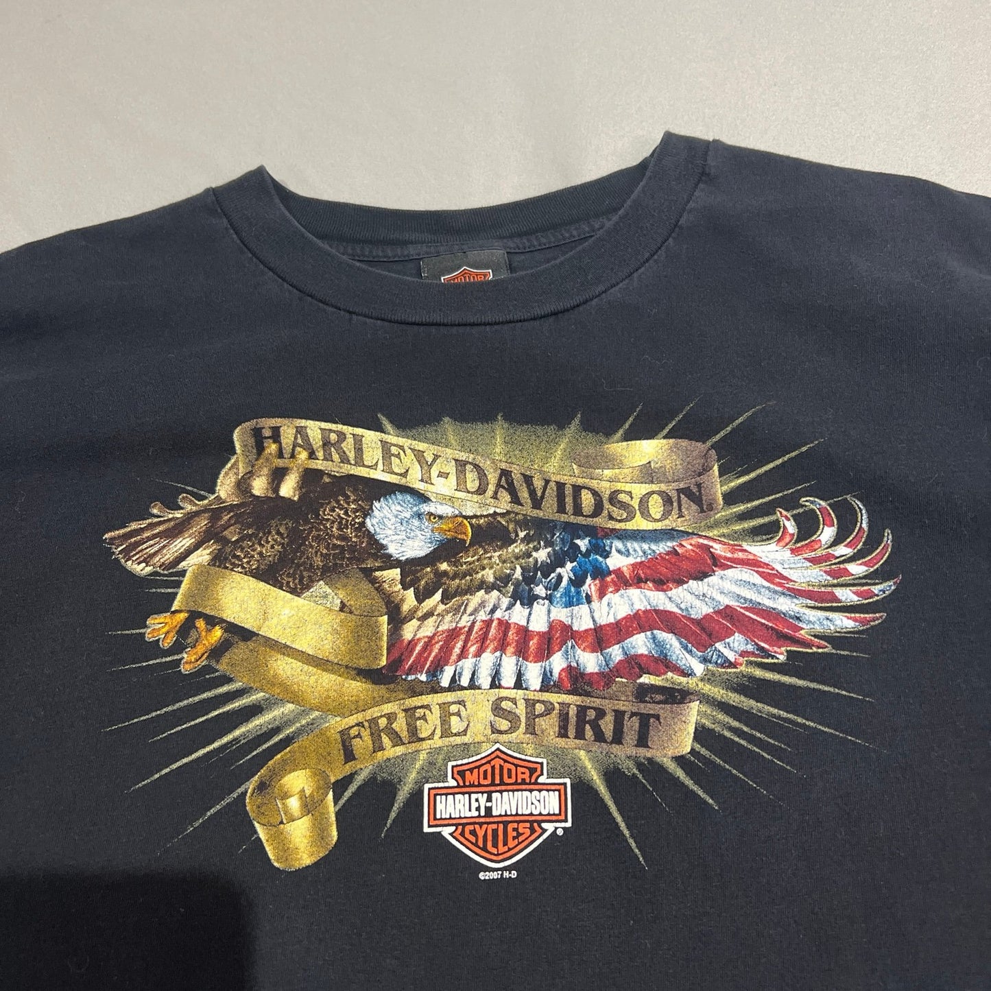 Harley Davidson Thiensville Shirt Mens XXL 2XL American Eagle Black Short Sleeve