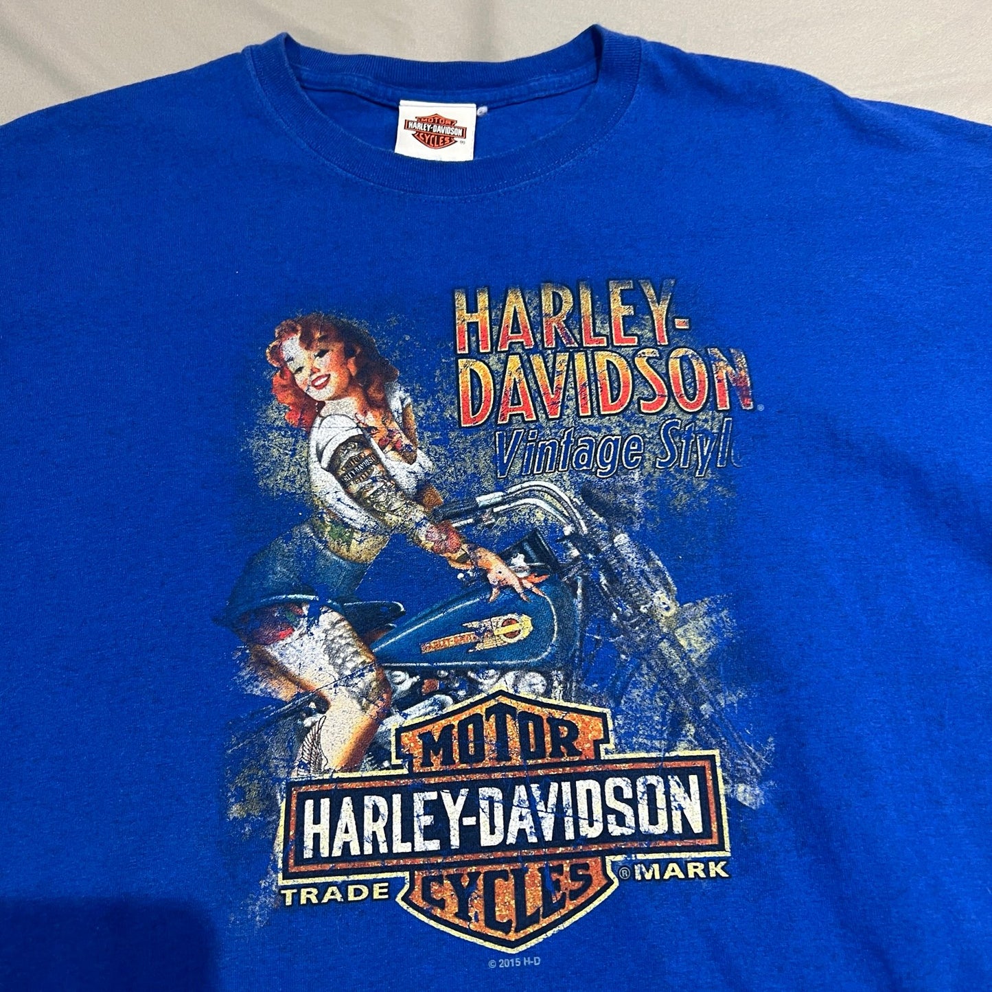 Harley Davidson Lebanon Shirt Mens 2XL XXL Granite State Blue Short Sleeve