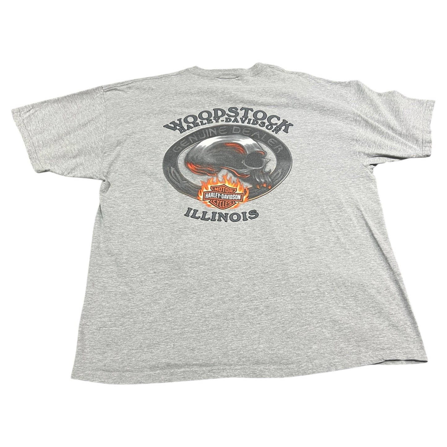 Harley Davidson Woodstock Shirt Mens XXL 2XL Genuine Dealer Clown Skull Gray