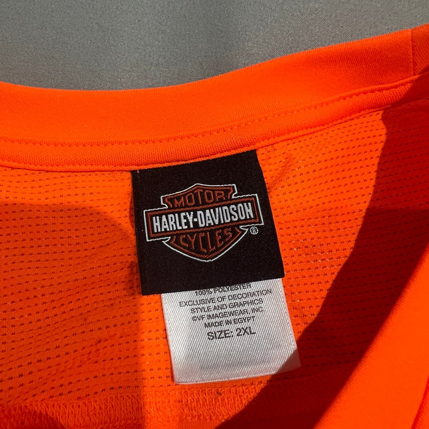 Harley Davidson Sleeveless Tank Top Shirt Womens 2XL XXL Quincy Orange
