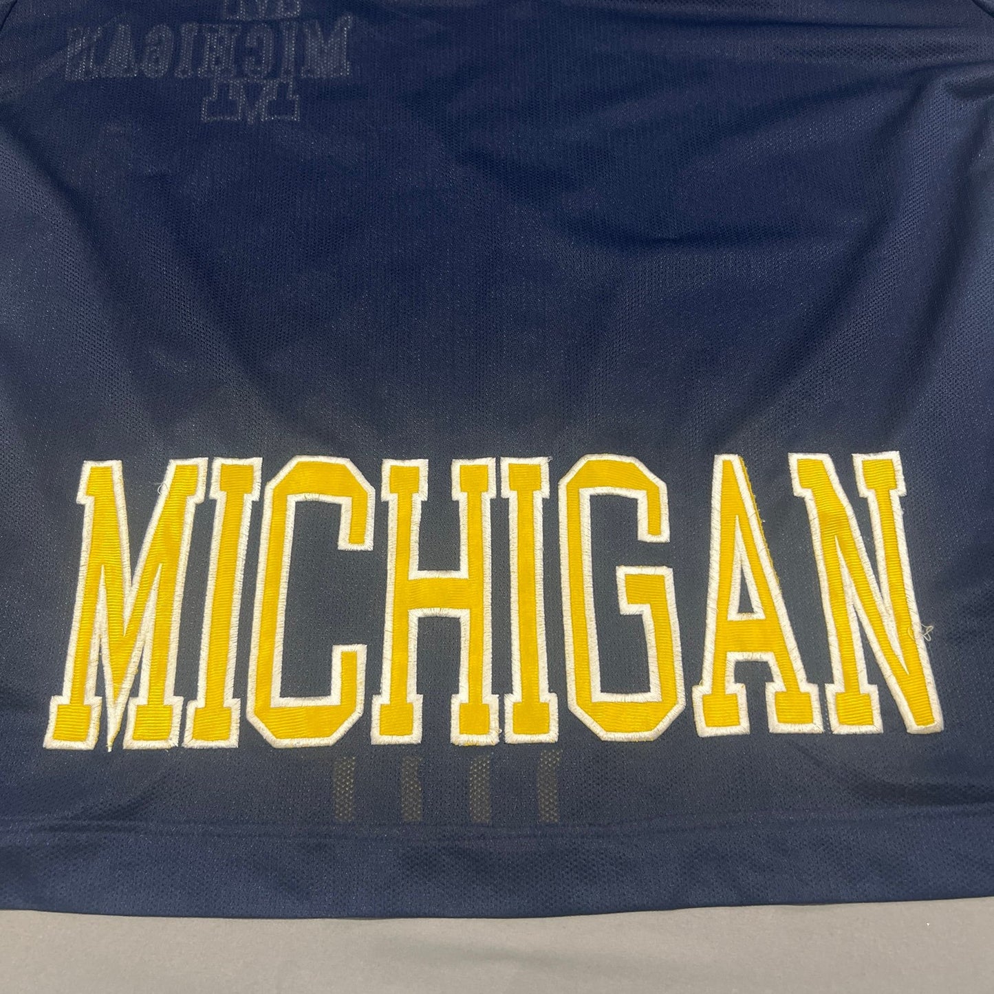 Vintage University Of Michigan Wolverines Collared Zip Up Shirt Mens XL Blue
