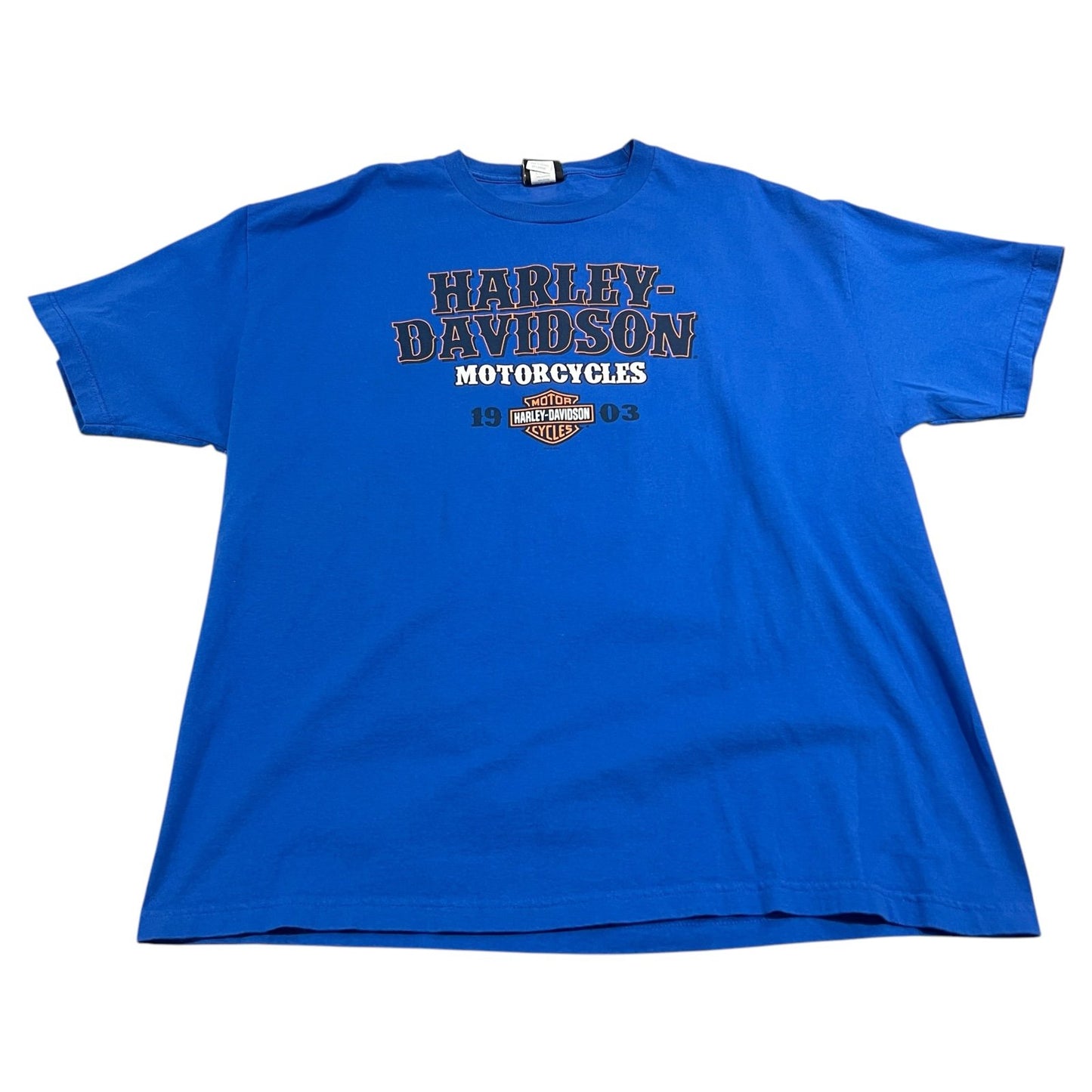 Harley Davidson Mauston Shirt Mens 2XL XXL Short Sleeve Blue Motorcycle Biker