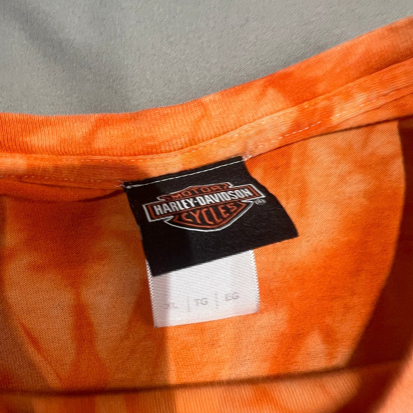 Harley Davidson Tie Dye Shirt Mens XL Orange Short Sleeve Motorcycle Biker